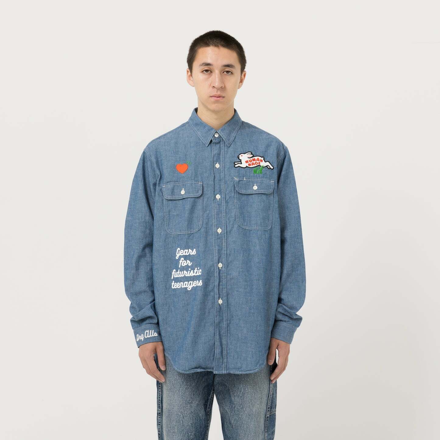 HUMAN MADE CHAMBRAY SHIRT 老虎單寧襯衫- HM24SH001