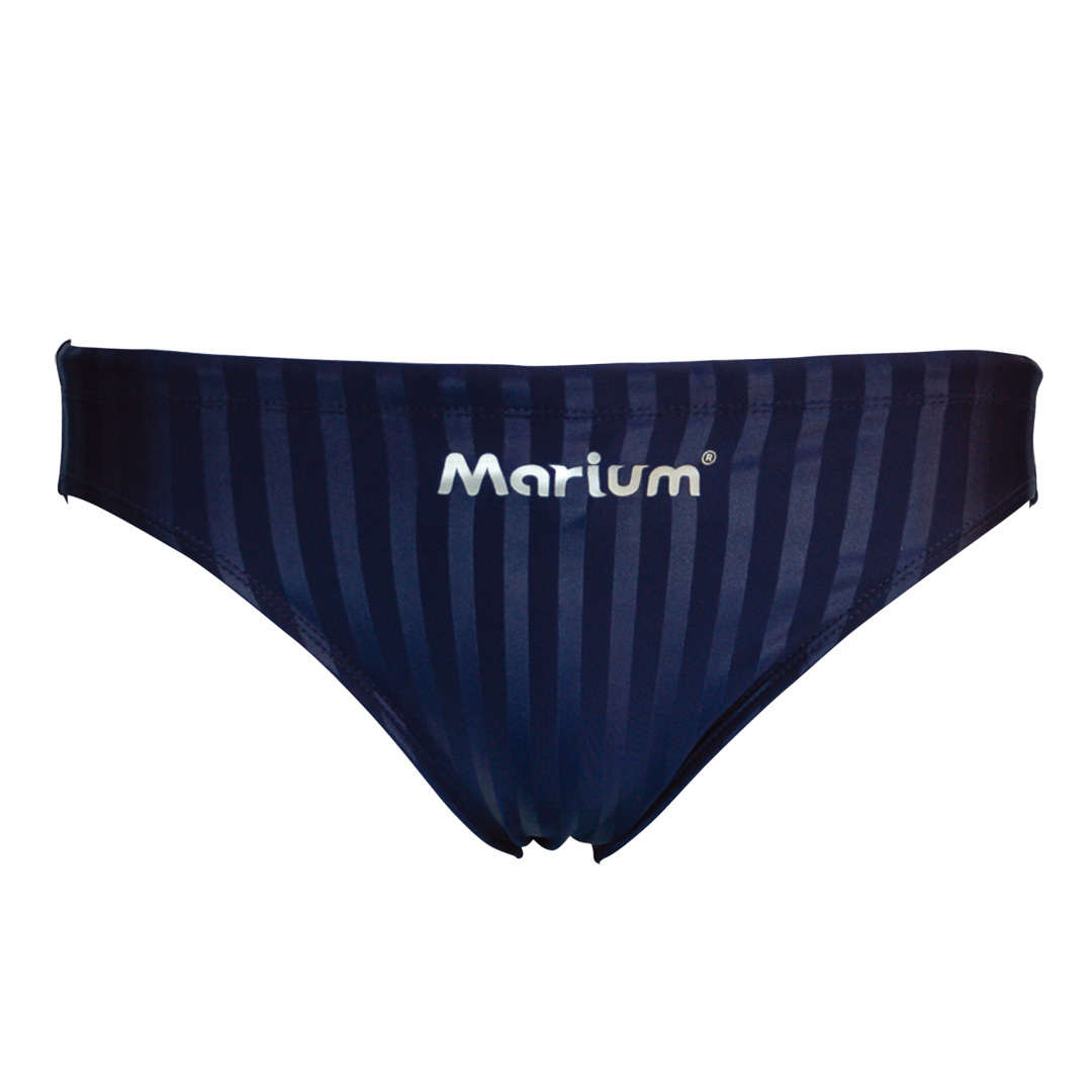 MAR-212131 大男競賽型泳褲 - 壓條(深藍) 寬邊5.0cm