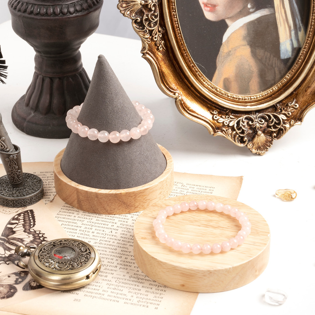 【無瑕】粉水晶素色手鍊