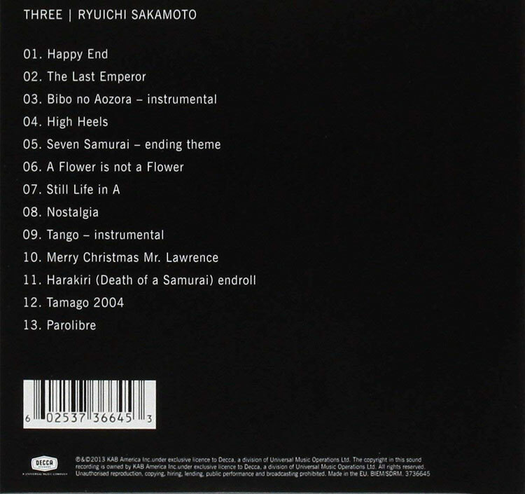 坂本龍一 Ryuichi Sakamoto - Three CD