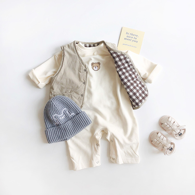 刺繡小熊連身爬服