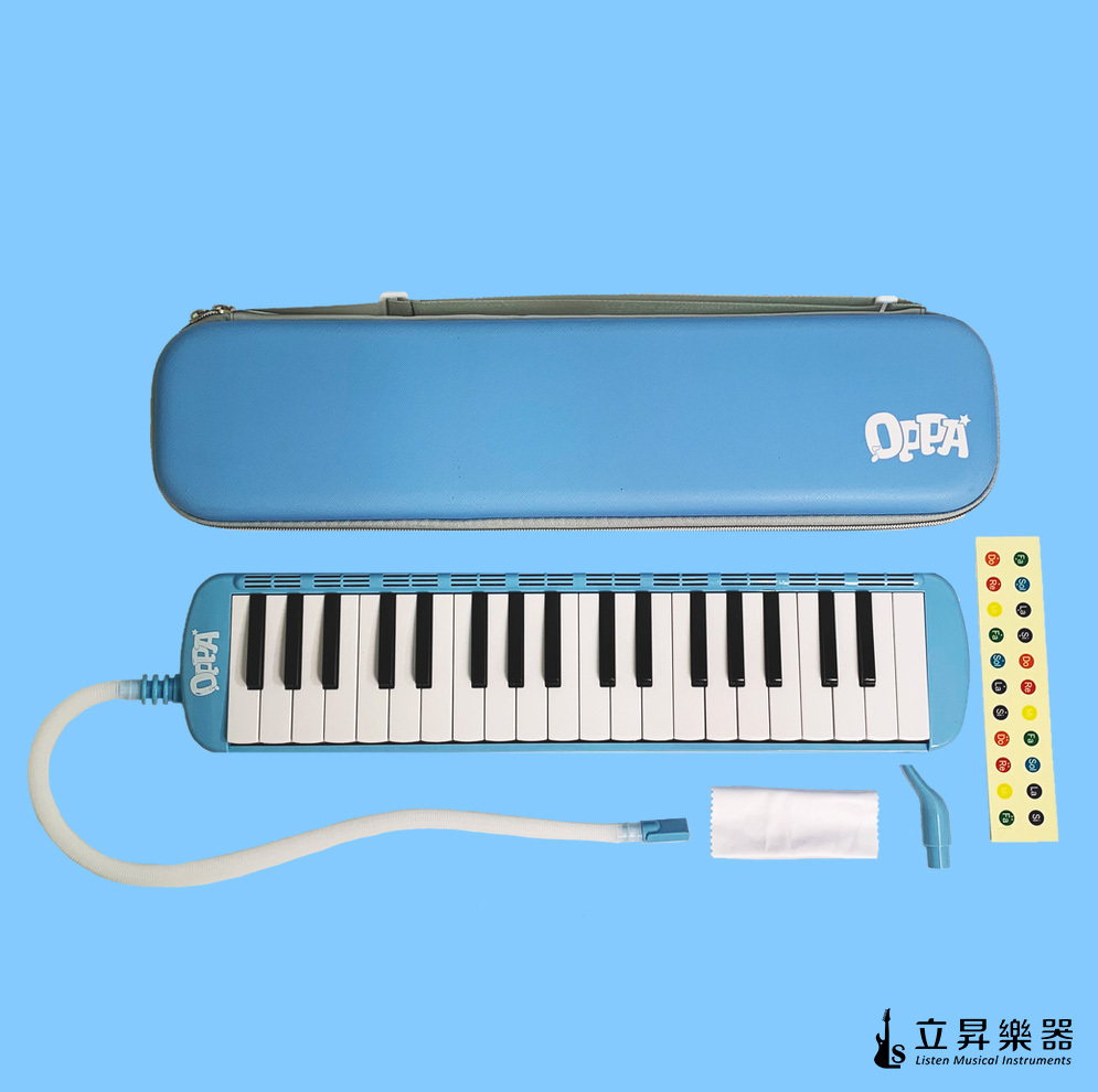 OPPA FUN-37 37鍵口風琴 ｜ 藍色 OPPA FUN-37 37鍵口風琴 ｜ 藍色 / 綠色 / 粉紅色 / 黑色 附防撞琴盒、吹管、長吹嘴、琴布、鍵盤貼紙、線上樂譜 第 4 張圖片｜三峽鍵盤 / 鋼琴
