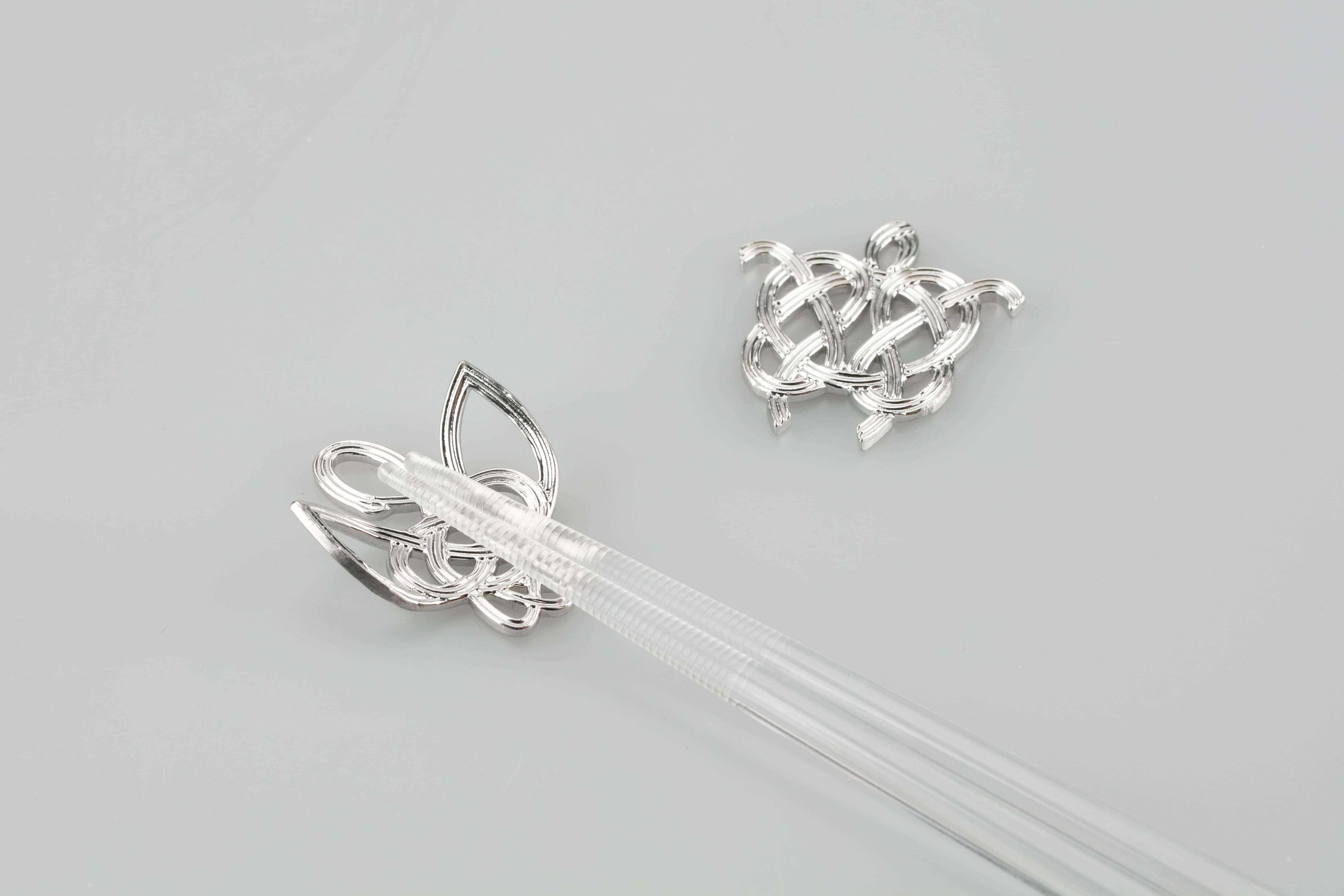 能作 鶴龜 錫製筷子座 (2入)