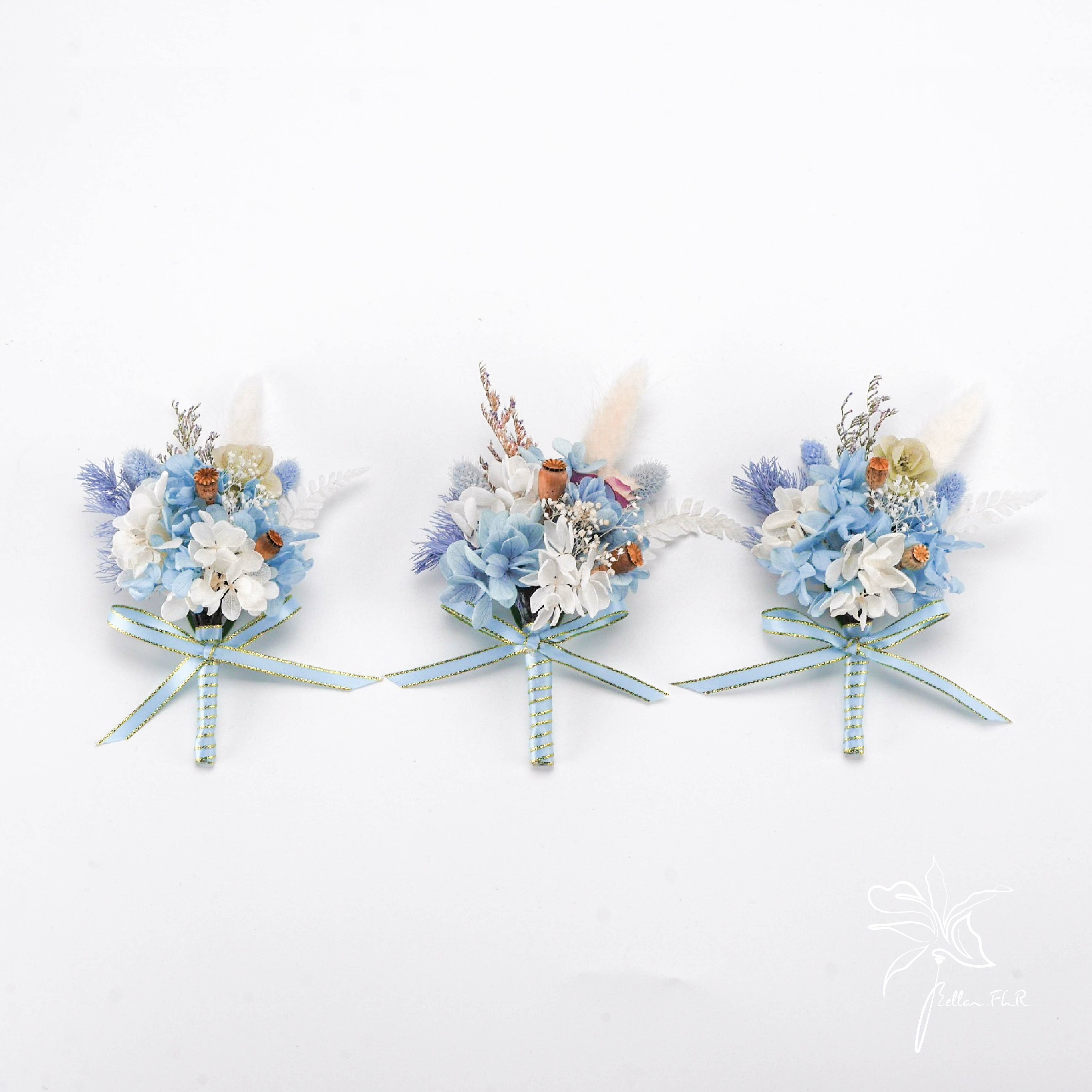 伴郎/伴娘胸花 3件組