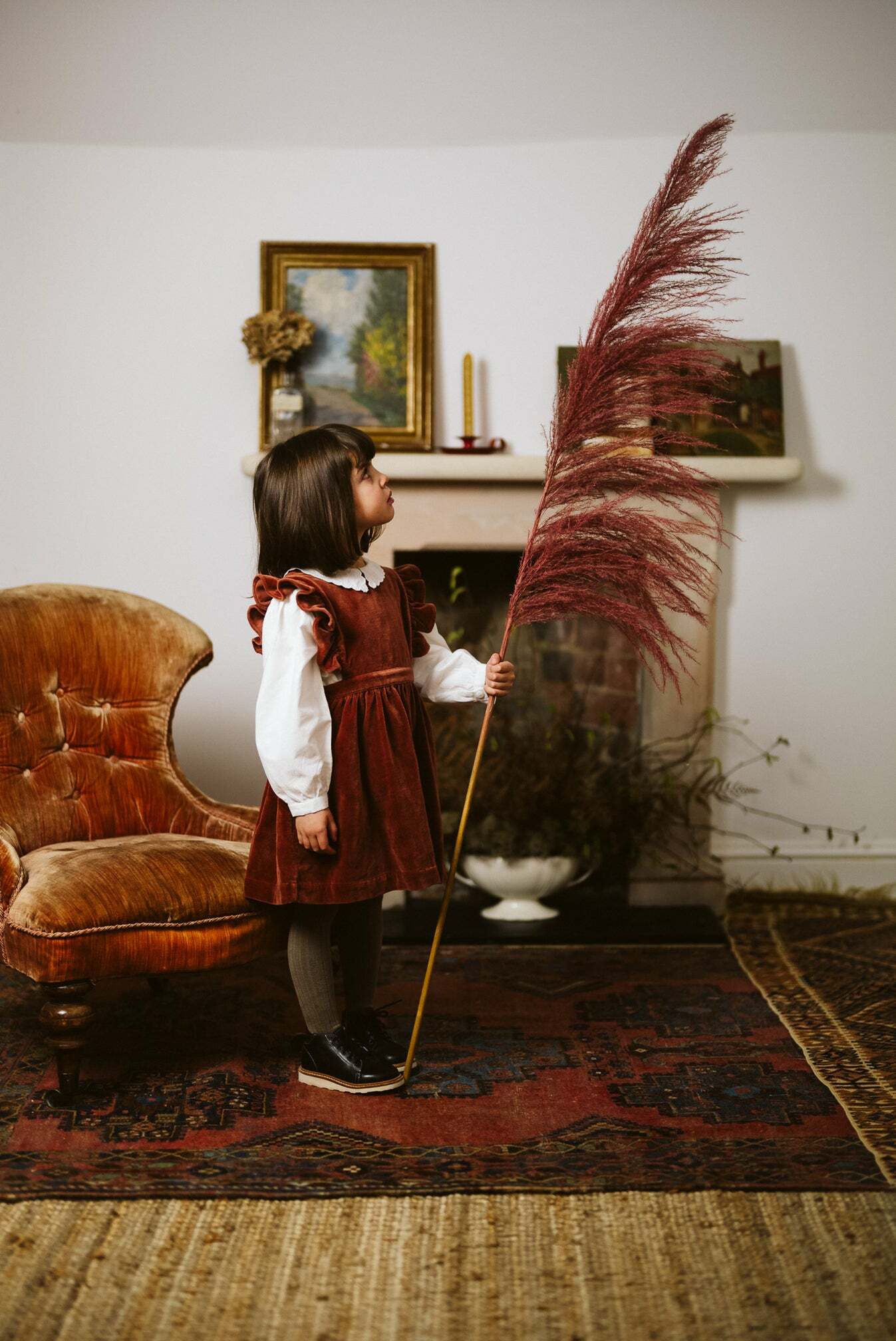 LITTLE COTTON CLOTHES - Betty Pinafore（Velvet in Copper）