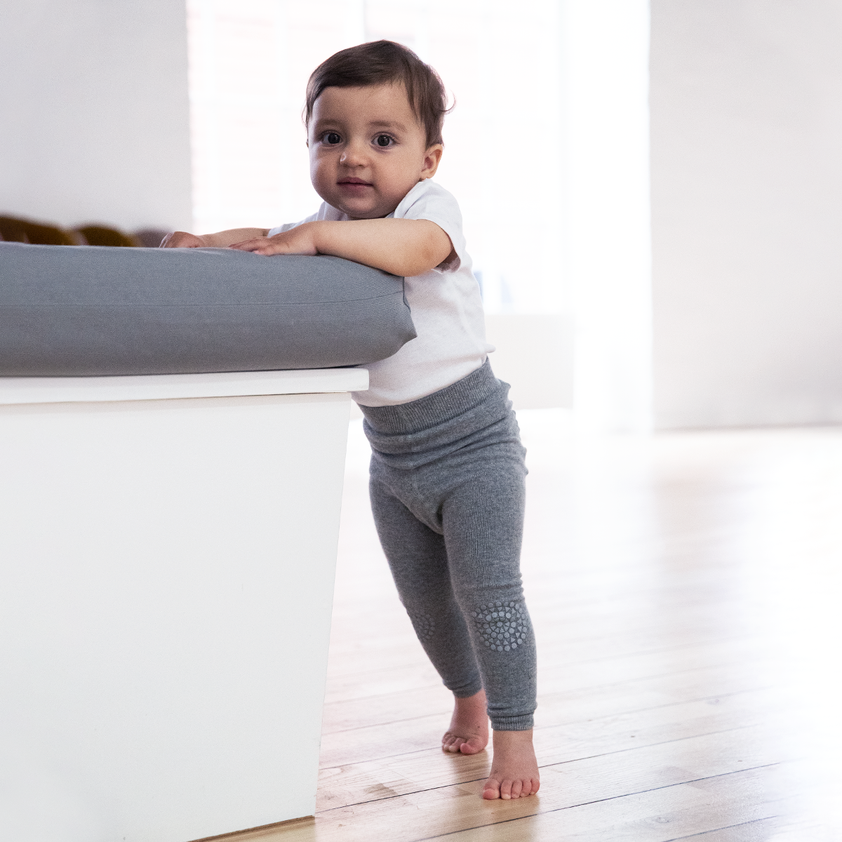 丹麥GoBabyGo 彈力棉打底褲 - Grey Melange