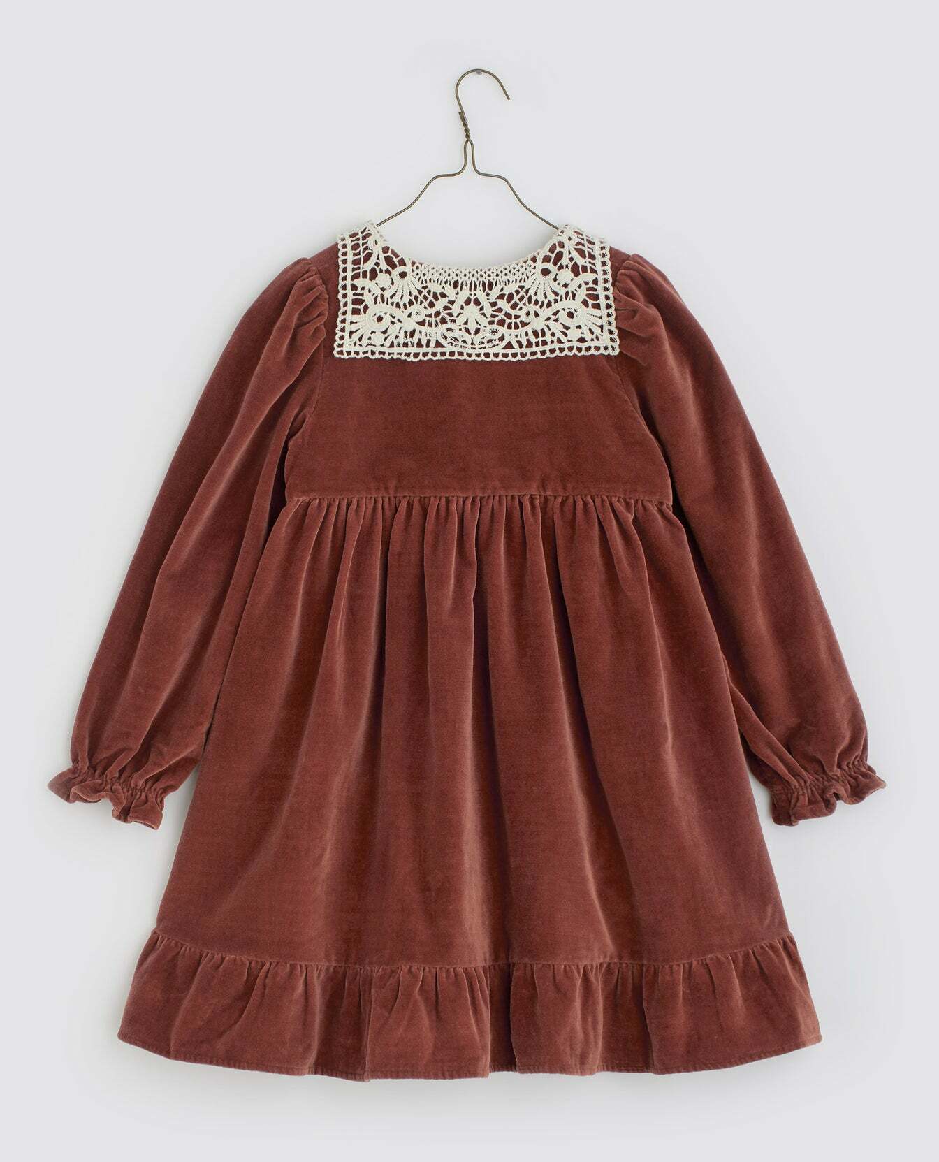 LITTLE COTTON CLOTHES - Elvie Dress（Velvet in Copper）