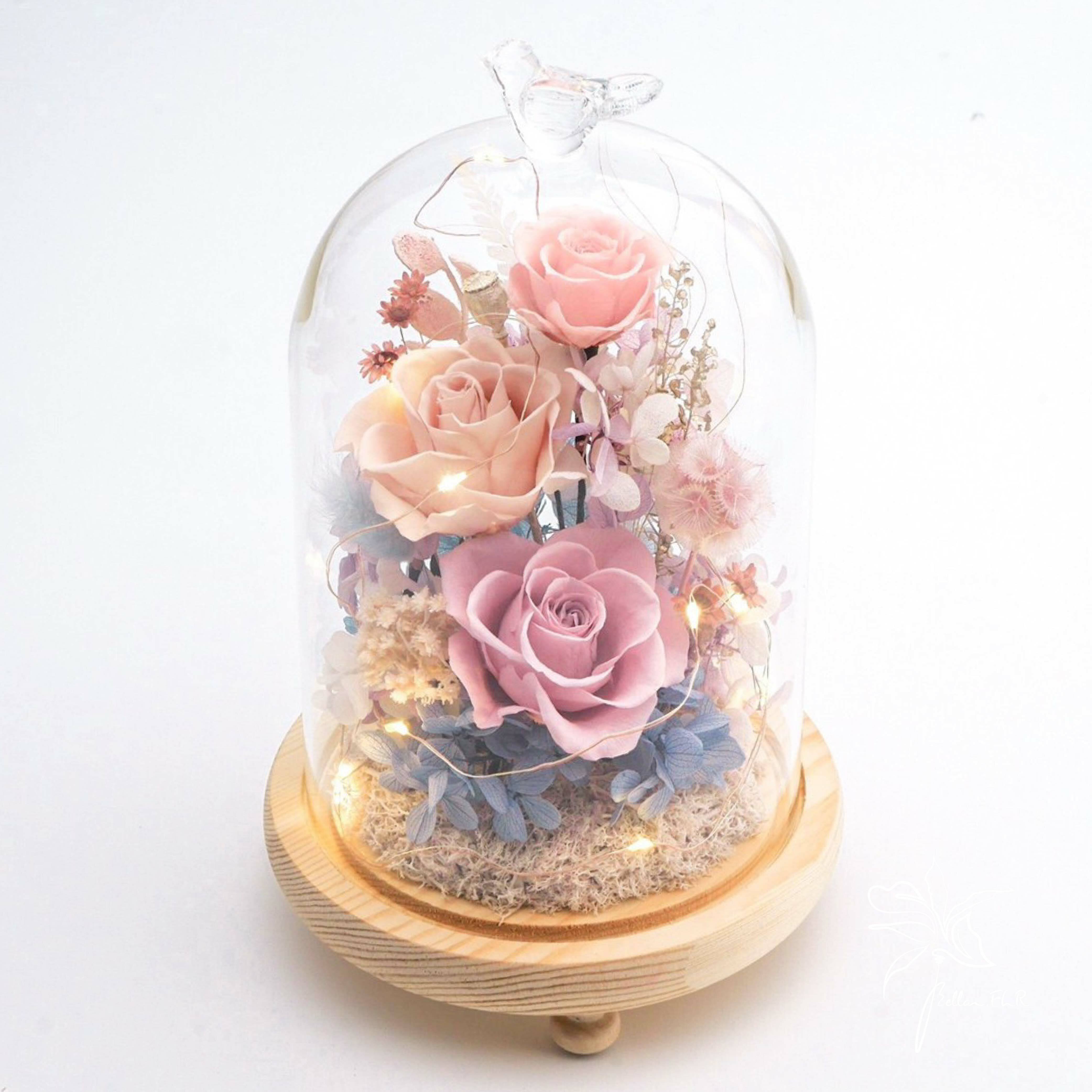 【粉雪】長型玻璃花盅-大