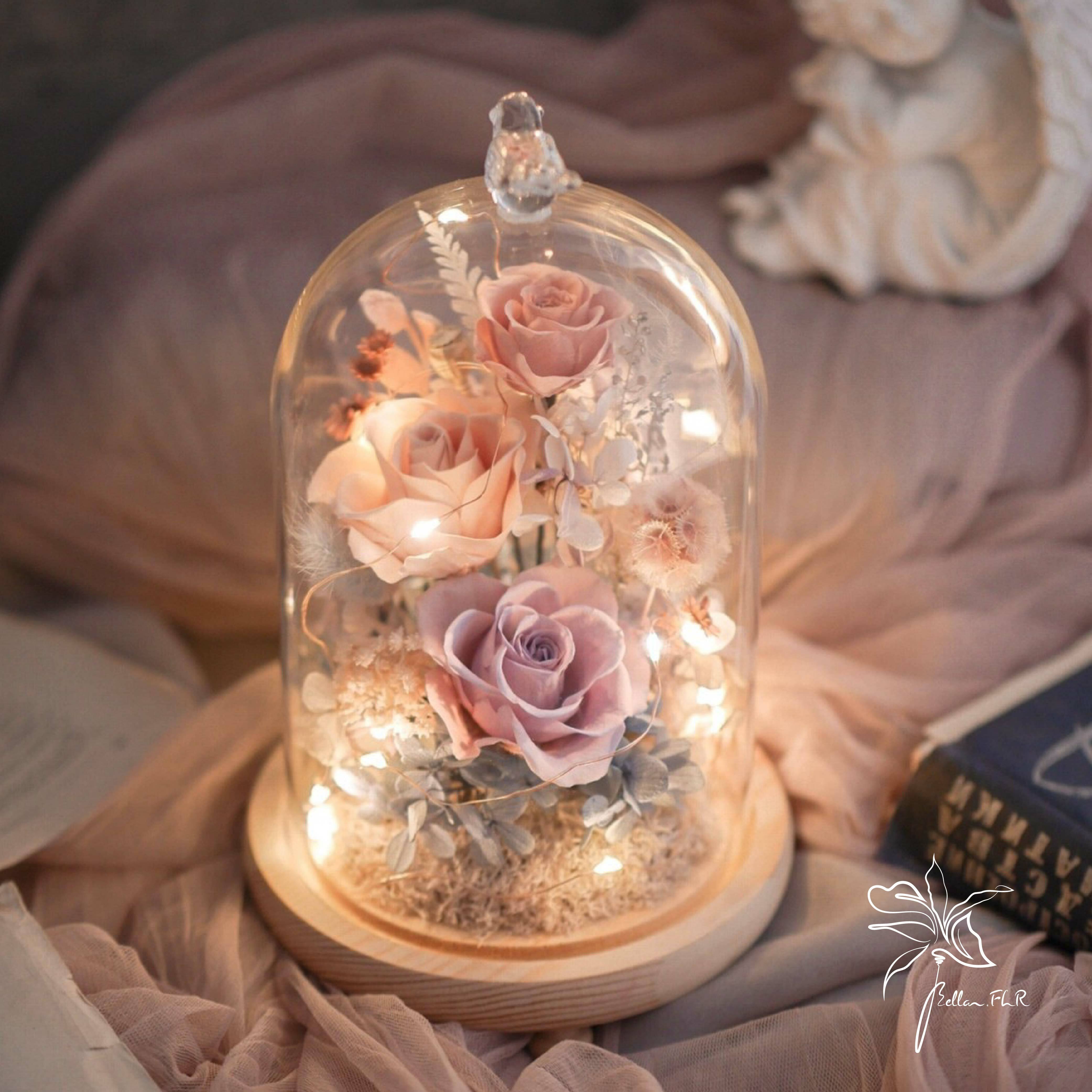 【粉雪】長型玻璃花盅-大