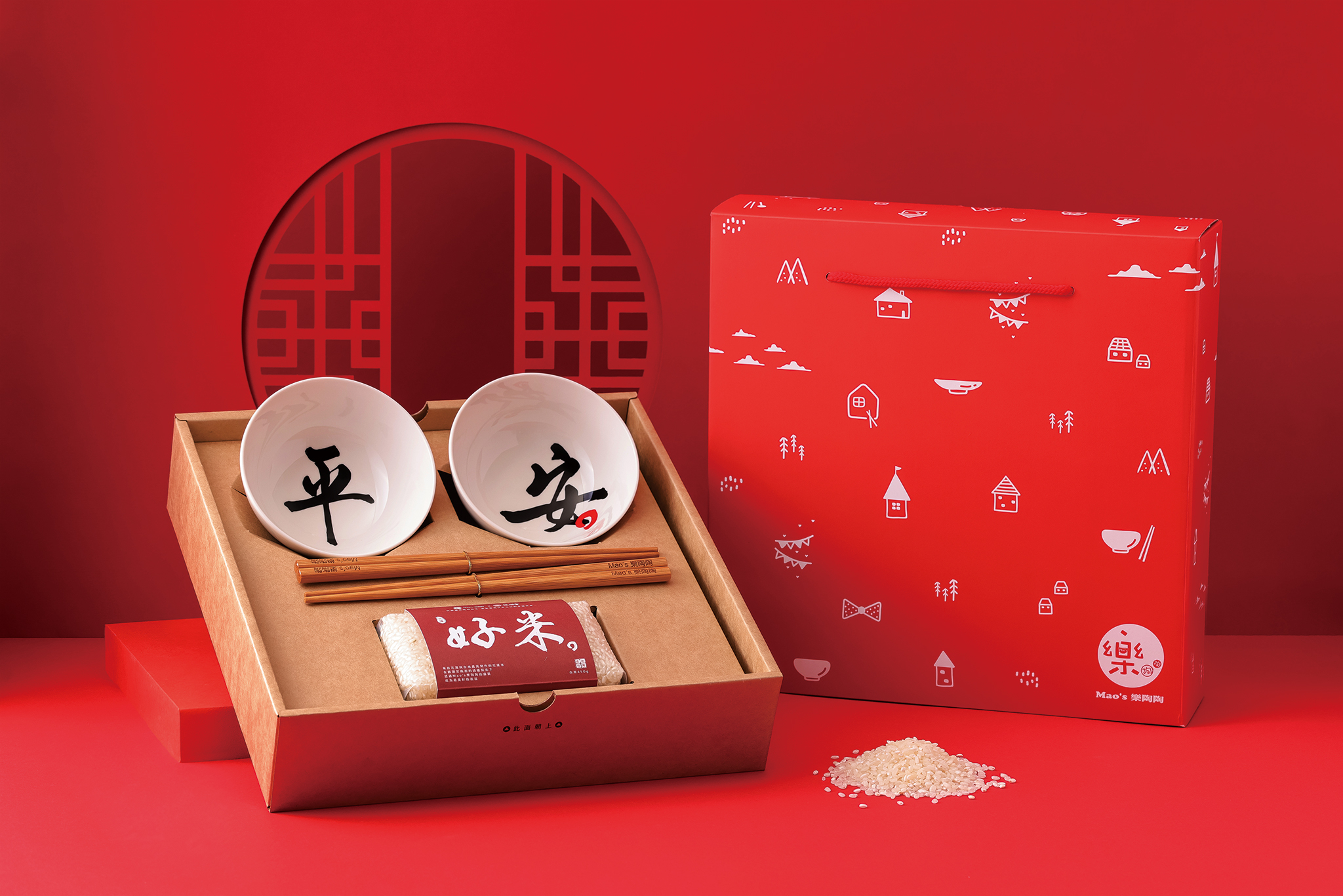 Mao's樂陶陶與大甲鎮瀾宮聯名，祝福好米禮盒組，送上一份最誠摯的祝福。