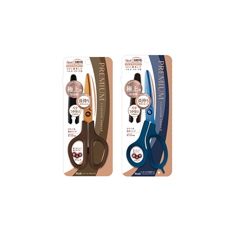 【PLUS】SC-175STN 30度弧線剪刀(鈦金屬+3Ｄ凹面不沾膠) 不挑色
