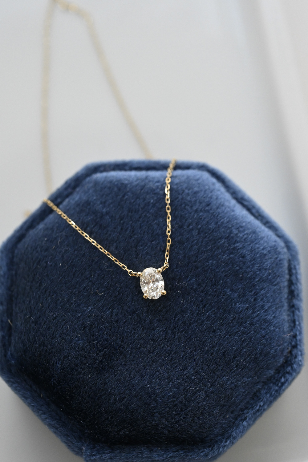 18K 0.30ct Oval Diamond Necklace