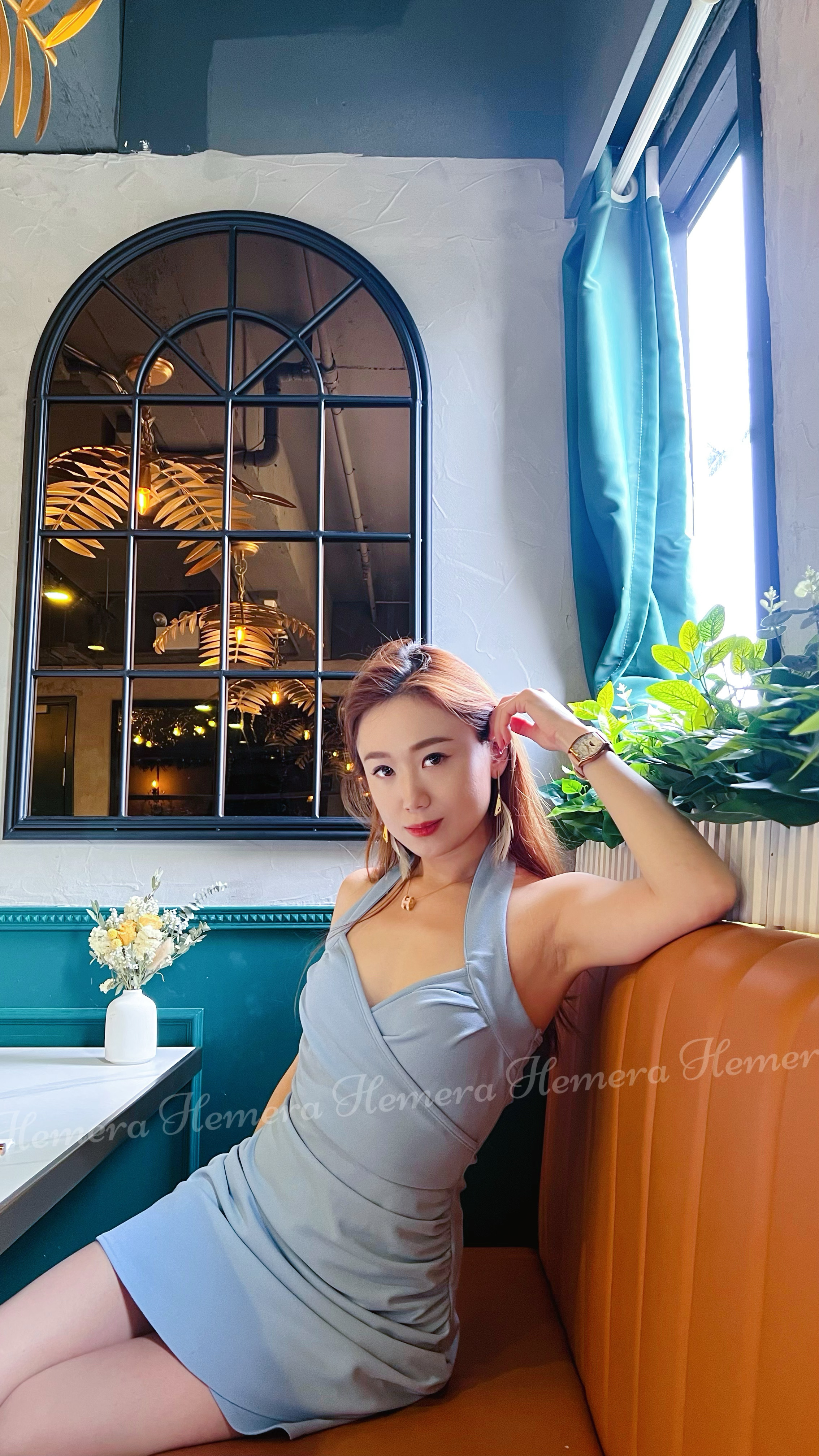 SEXY SKY BLUE NECK SLING DRESS DR22S0962