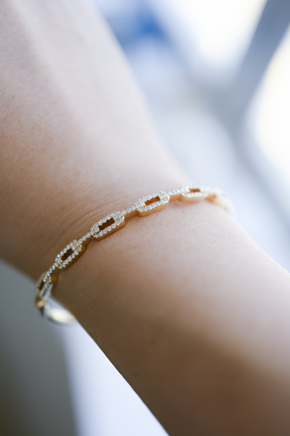 18K Full Diamond Block chain Bangle