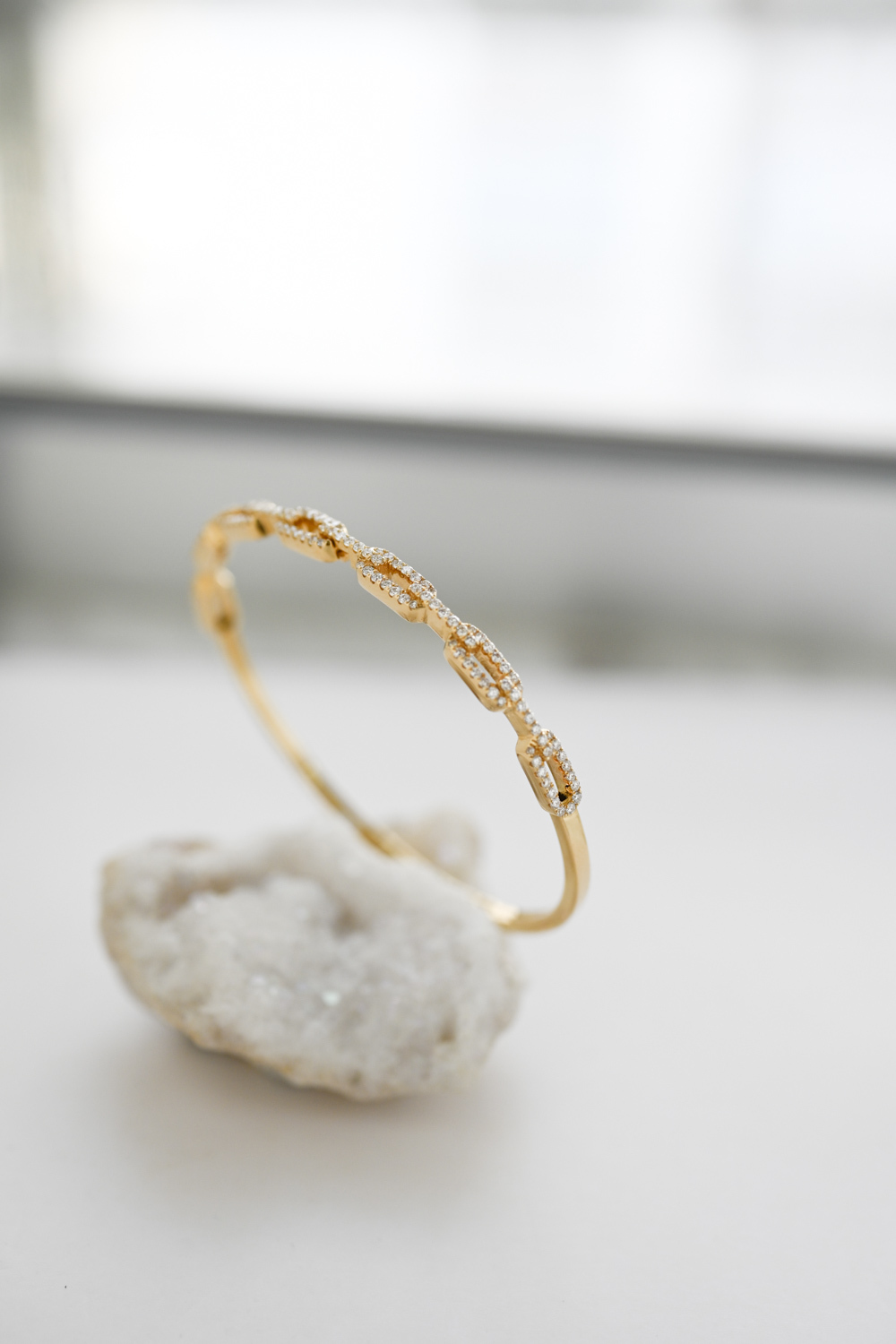 18K Full Diamond Block chain Bangle