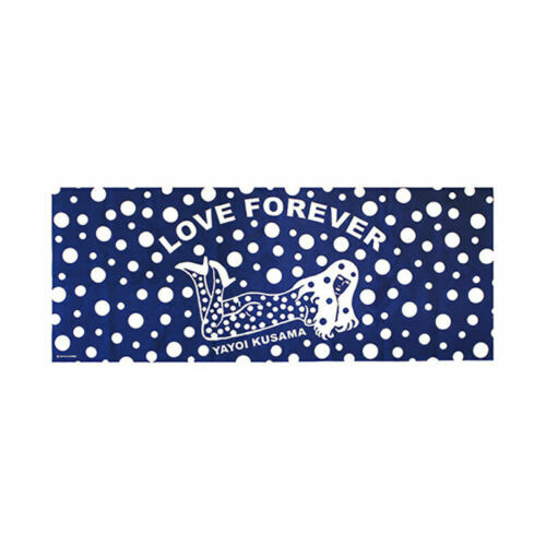 Yayoi Kusama Tenugui Hand Towel LOVE FOREVER (Blue/ Red)