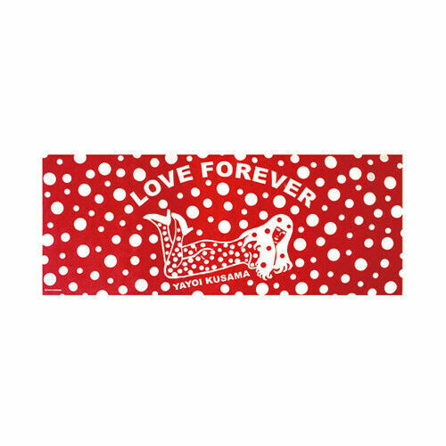 Yayoi Kusama Tenugui Hand Towel LOVE FOREVER (Blue/ Red)