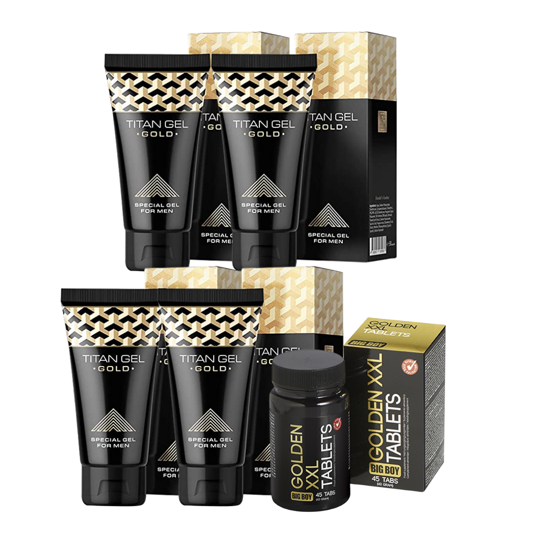 【終極增強增大組合】 Titan Gel Gold 增大凝膠 + Big Boy  XXL 增大丸 (4膏1丸)