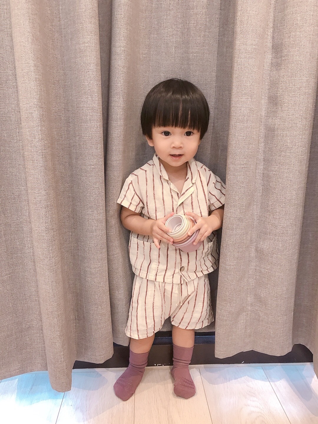 丹麥GoBabyGo 竹纖維防滑襪 - Misty Plum