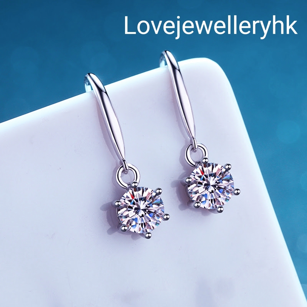 莫桑鑽短吊耳環   E1C038