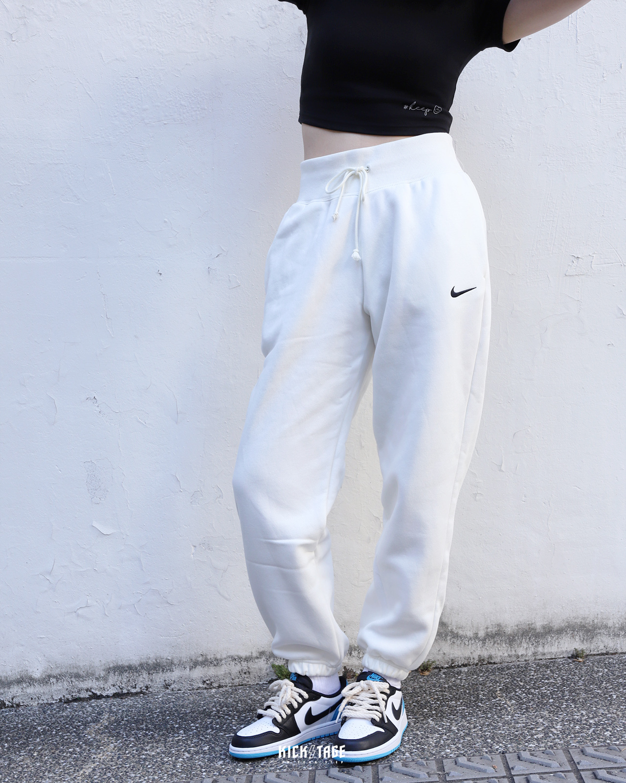 女款NIKE W NSW PHNX FLC HR OS PANT 黑色灰色奶油白摩卡色小