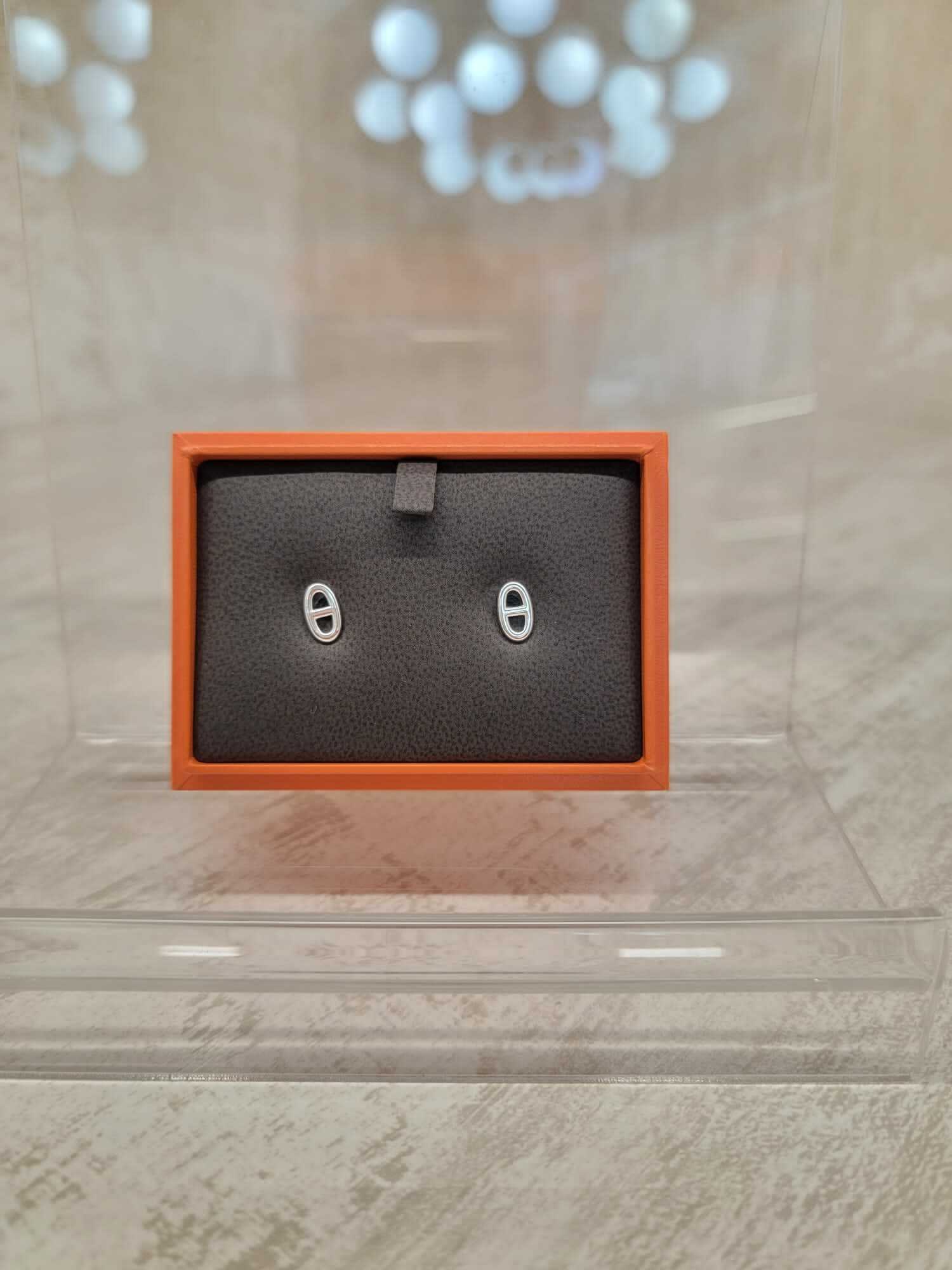 Hermes 925 FARANDOLE STUD EARRINGS 豬鼻耳環 純銀 耳針 耳釘款
