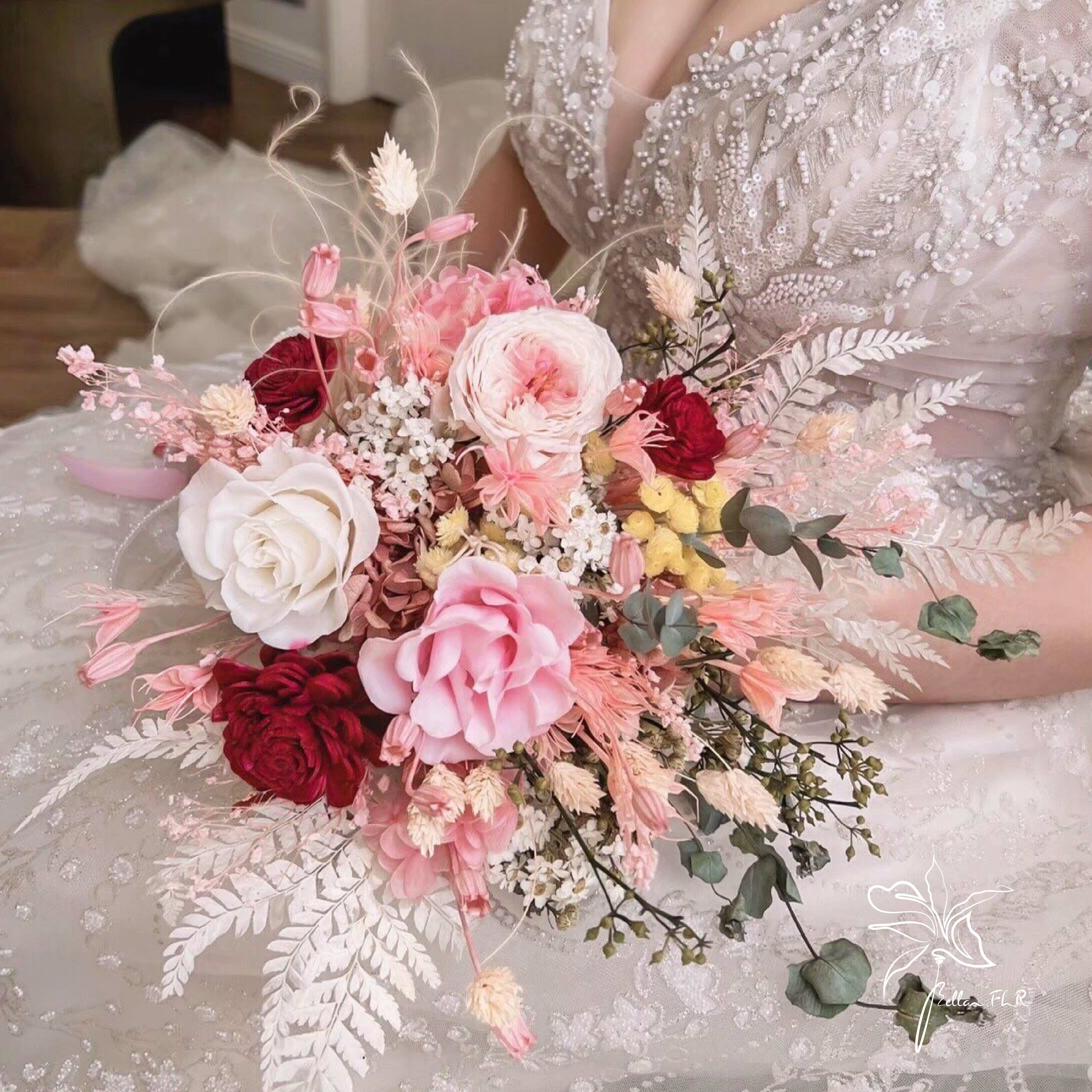 【相遇幸福】3朵永生主花中型捧花