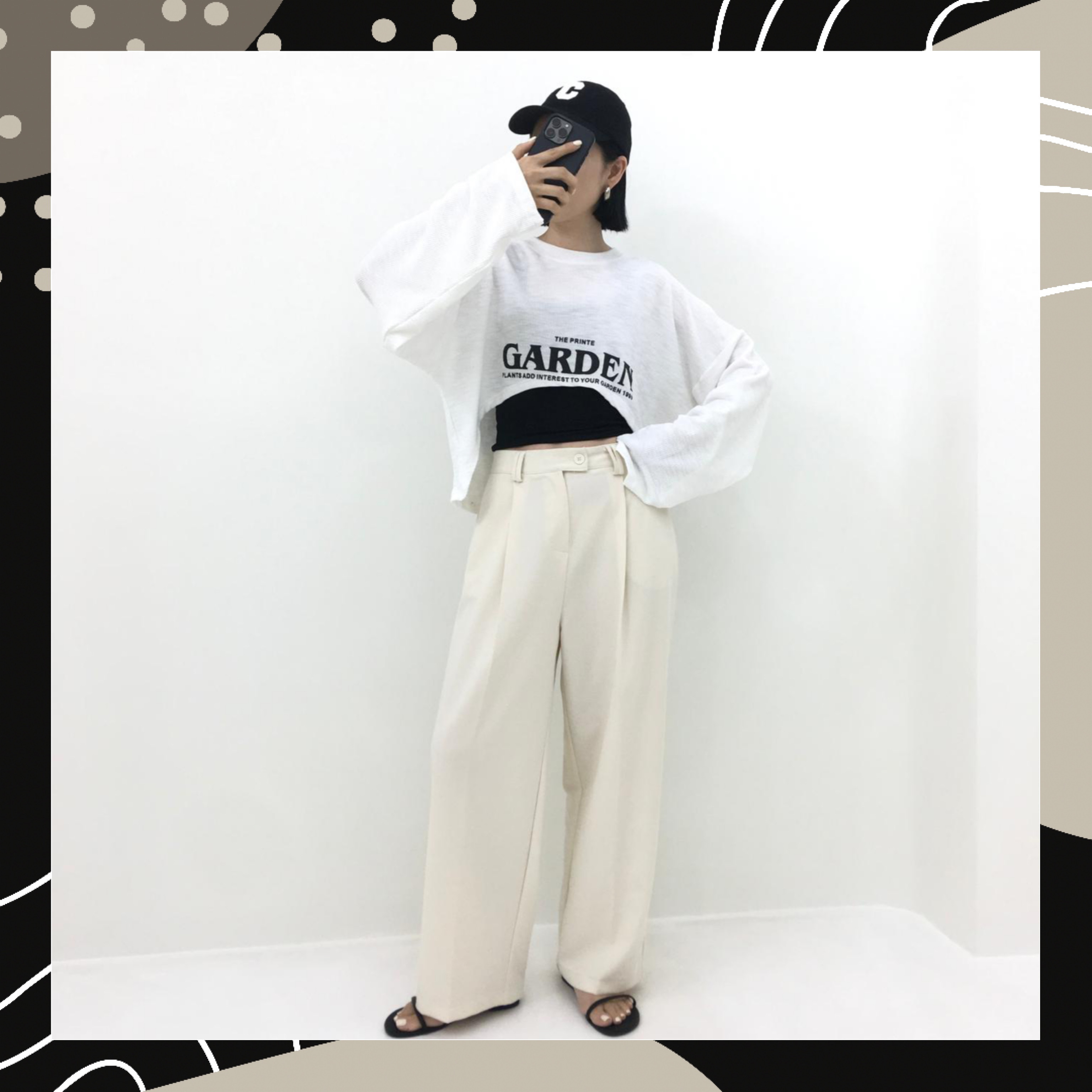 【BONNIE】大size~印字坑紋TOP