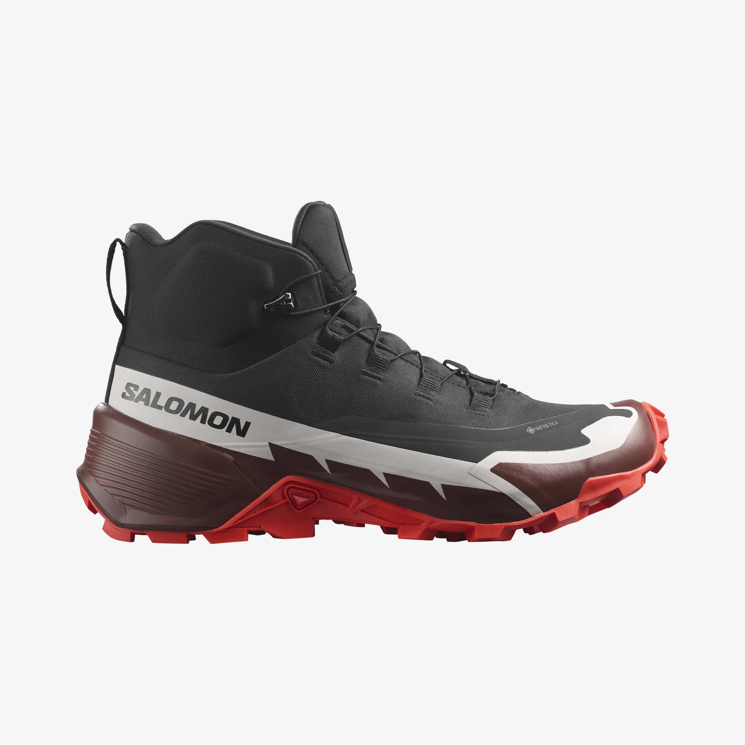SALOMON CROSS HIKE 2 GTX 男 中筒登山鞋 黑/深褐紫/火炬紅
