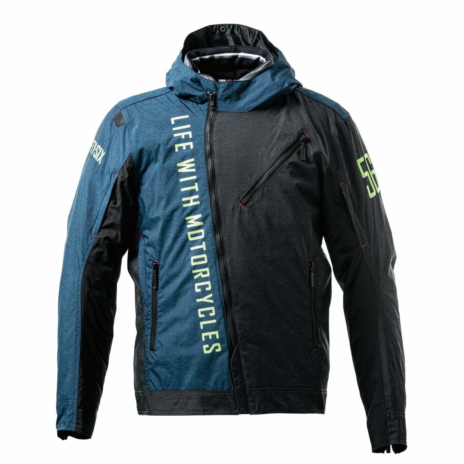 56DESIGN x KUSHITANI SLASH，兩件式設計，輕量羽絨內裡，四件式護具