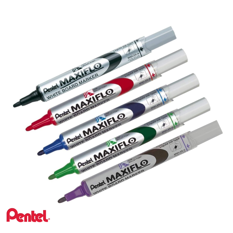 筆劃鮮明✅Pentel Maxiflo 後壓充水式白板筆(幼圓咀) #MWL5S
