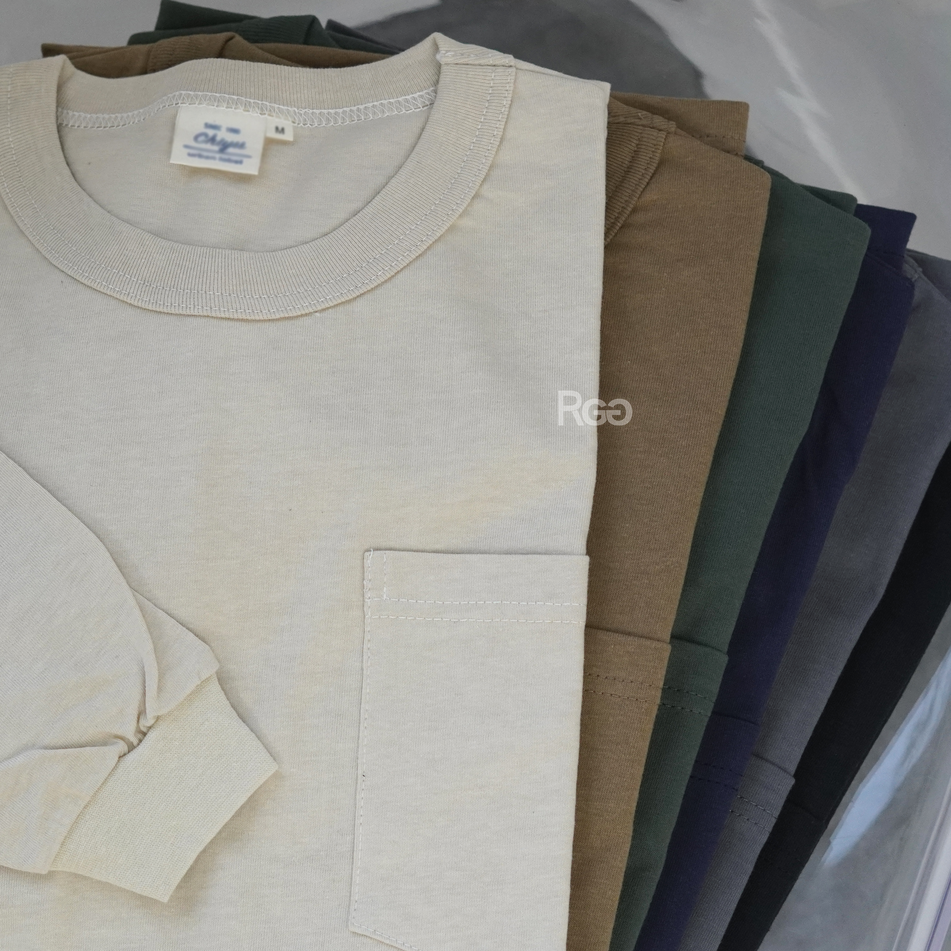 #21201 台灣製 16支純棉 7.3 OZ 重磅口袋長T