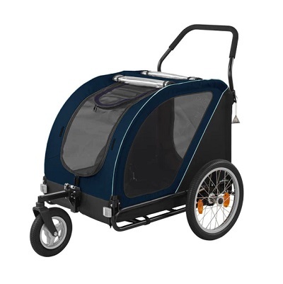 日本AirBuggy Nest 大型犬 高級寵物手推車 45kg - 深藍