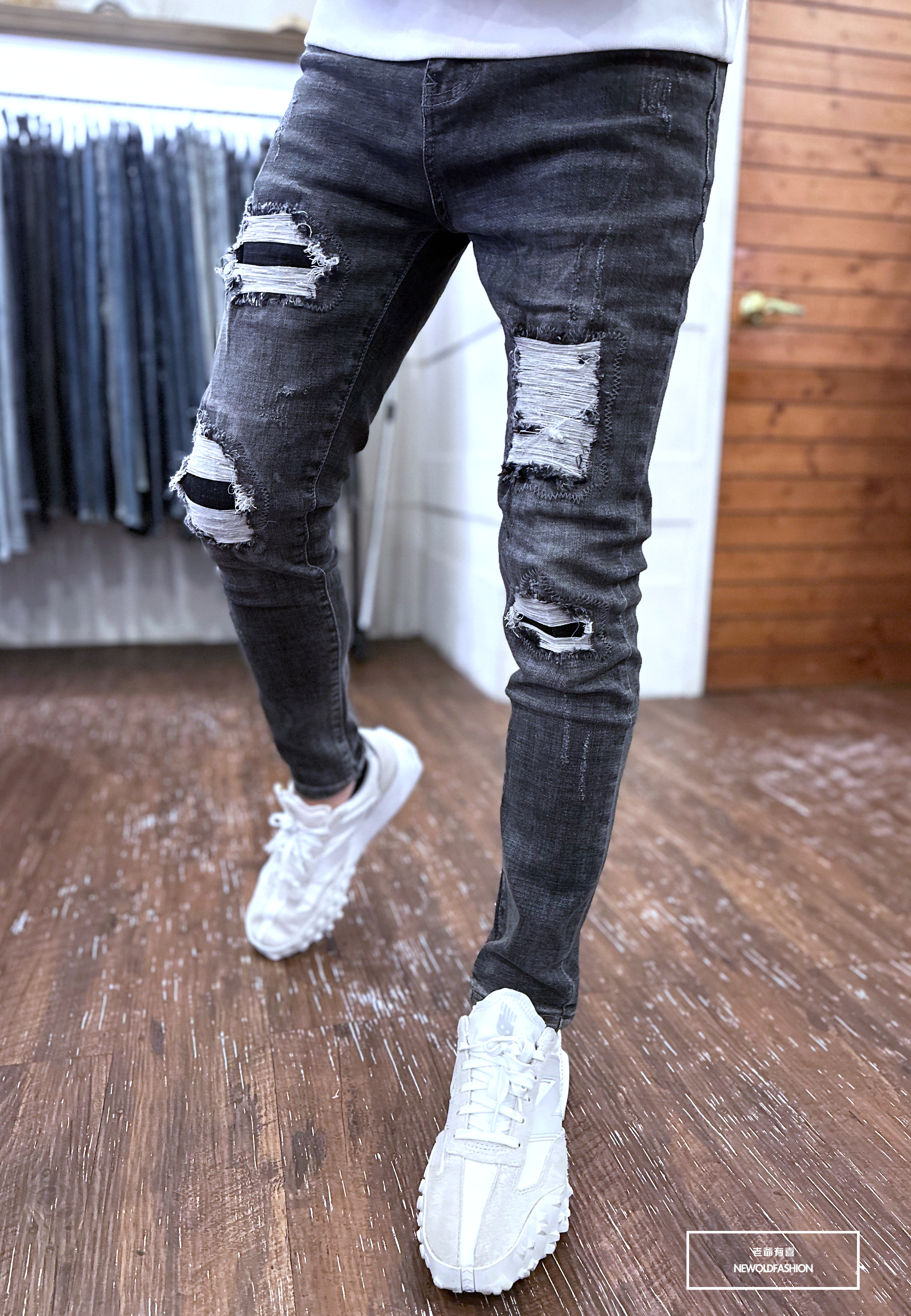 『新品上市』重磅仿舊黑四洞補丁小直筒(NOF22093639)