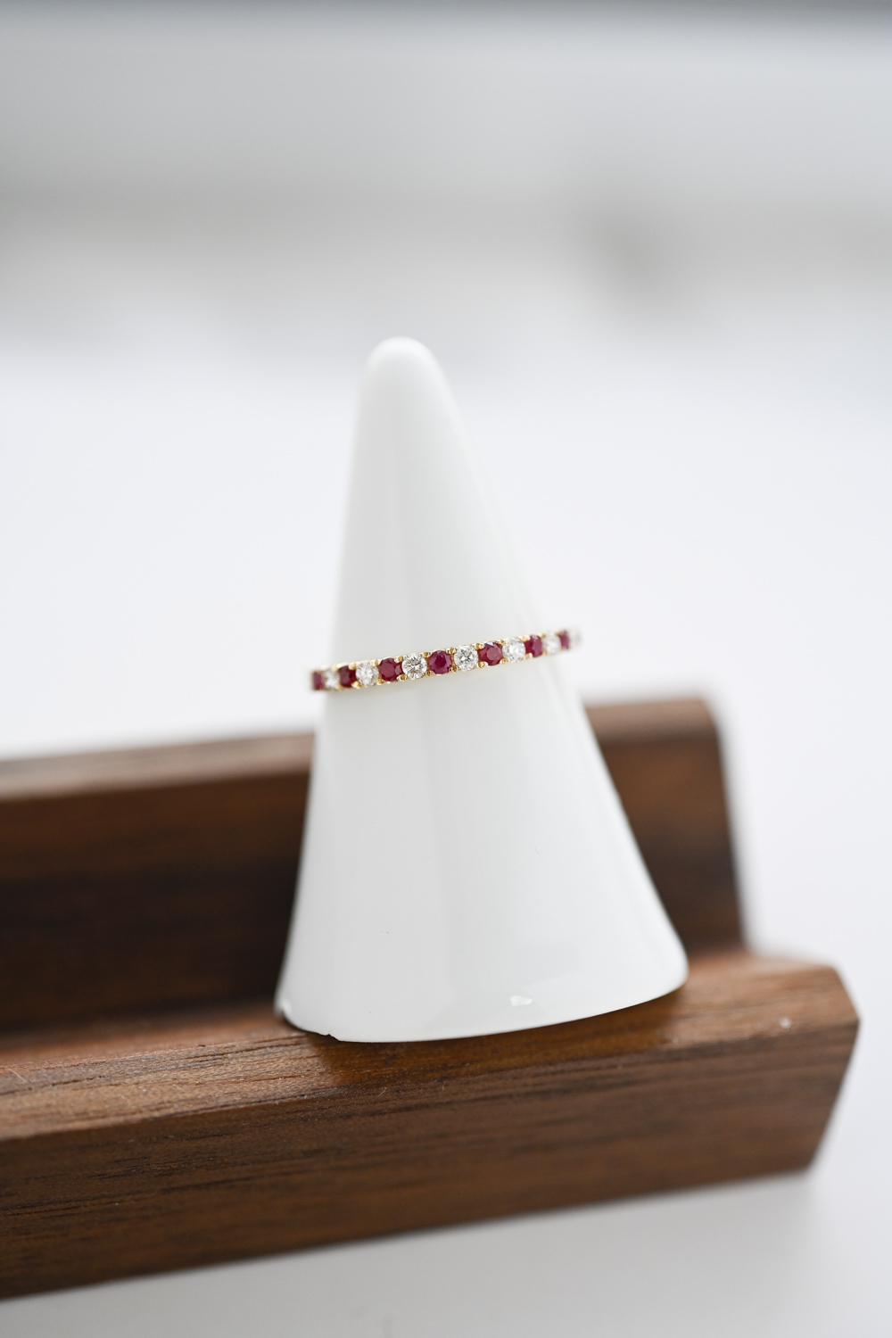 18K Ruby & Diamond Half Eternity Ring