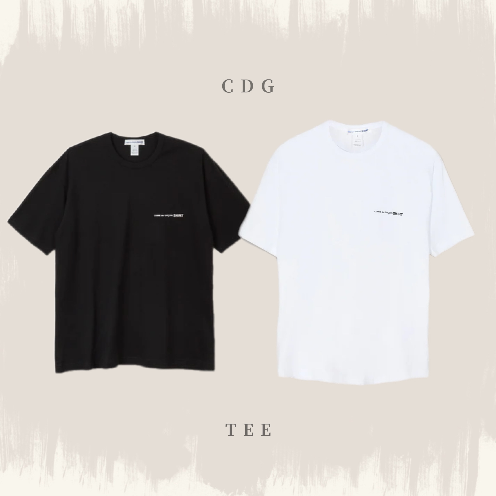 CDG 川久保玲 字體短T 黑 白