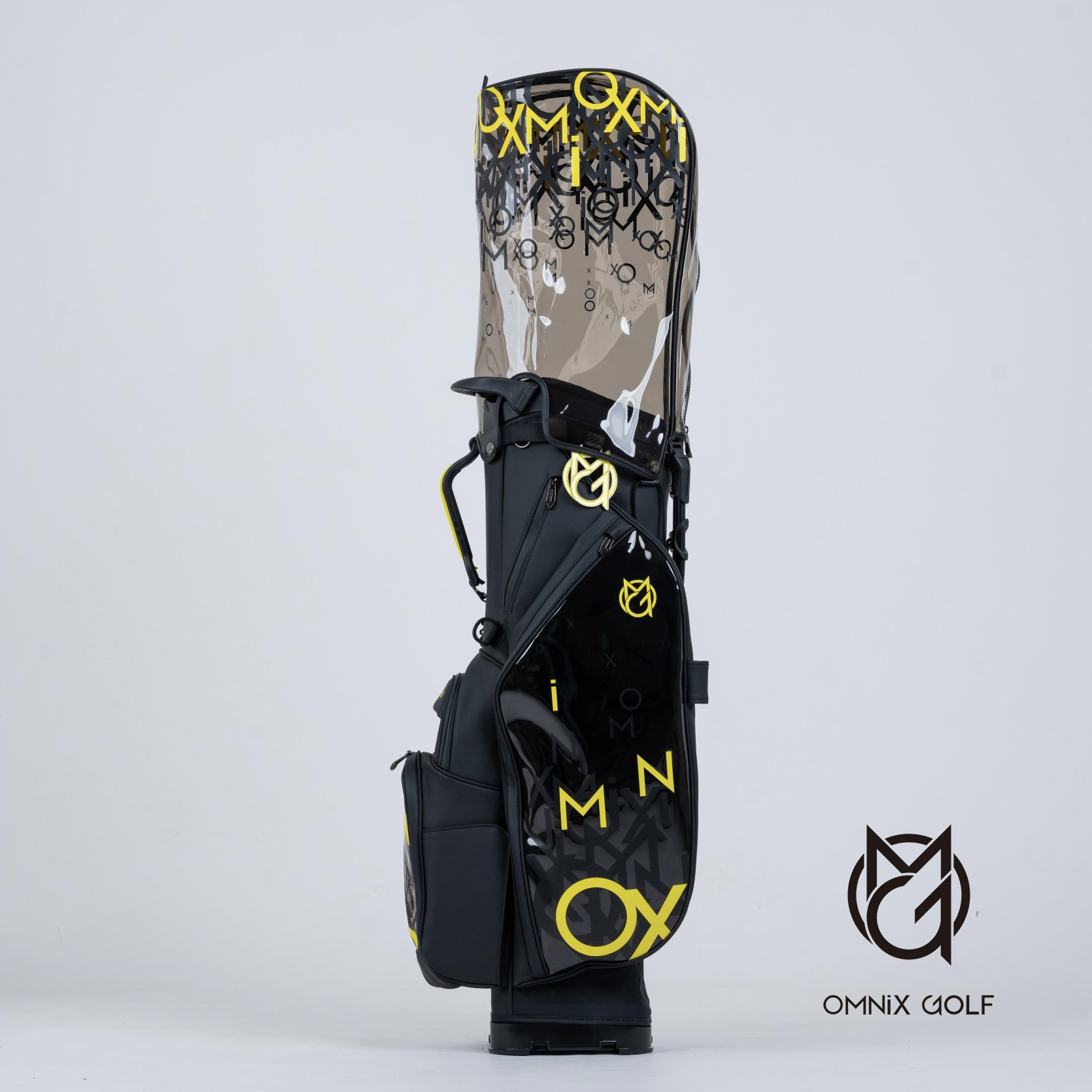 三榮高爾夫｜『 OMNIX GOLF 深黑透明閃電黃腳架袋』