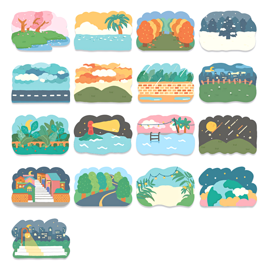 Khakiz Sticker Pack－Die-cut Background (Korean Stationery Brand)