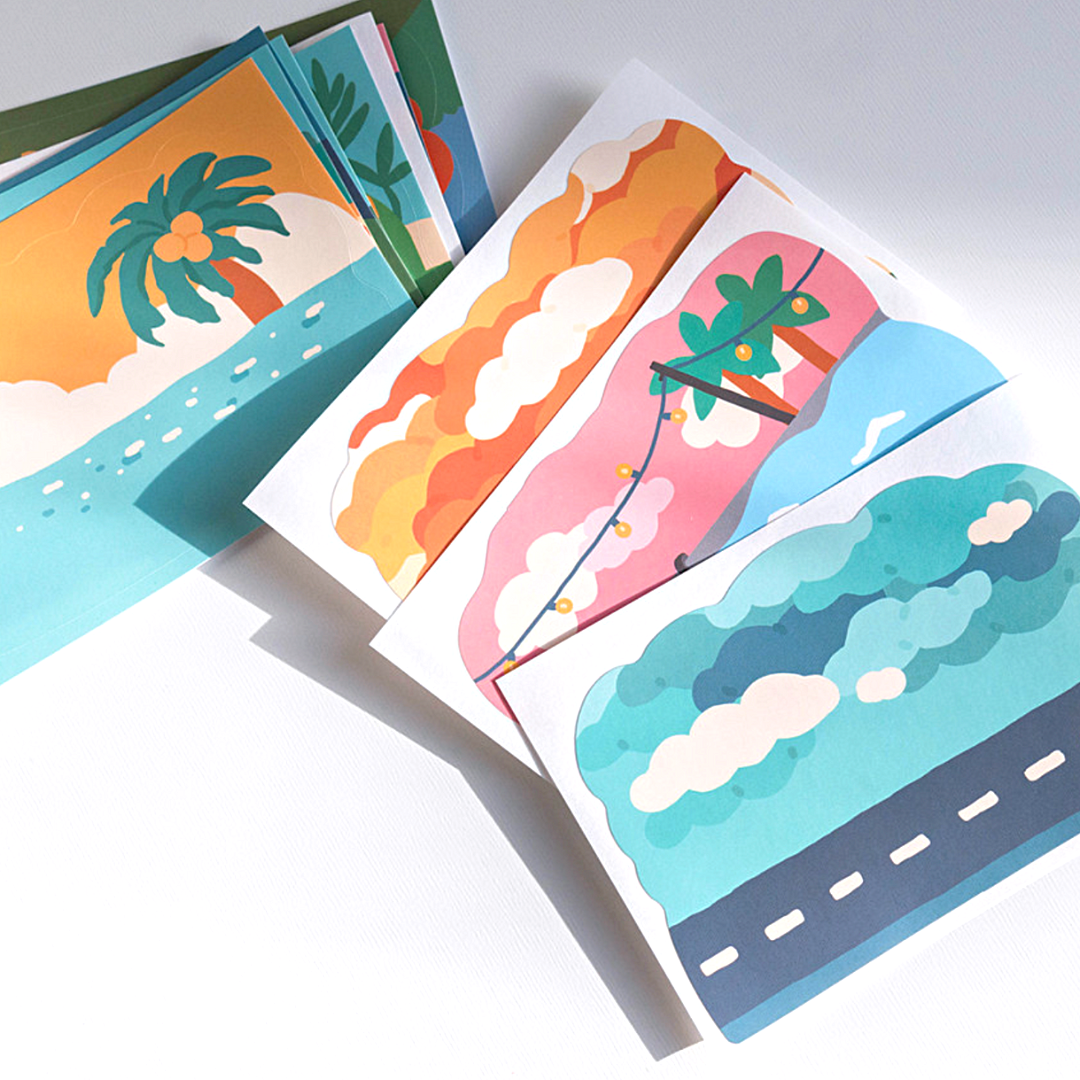 Khakiz Sticker Pack－Die-cut Background (Korean Stationery Brand)