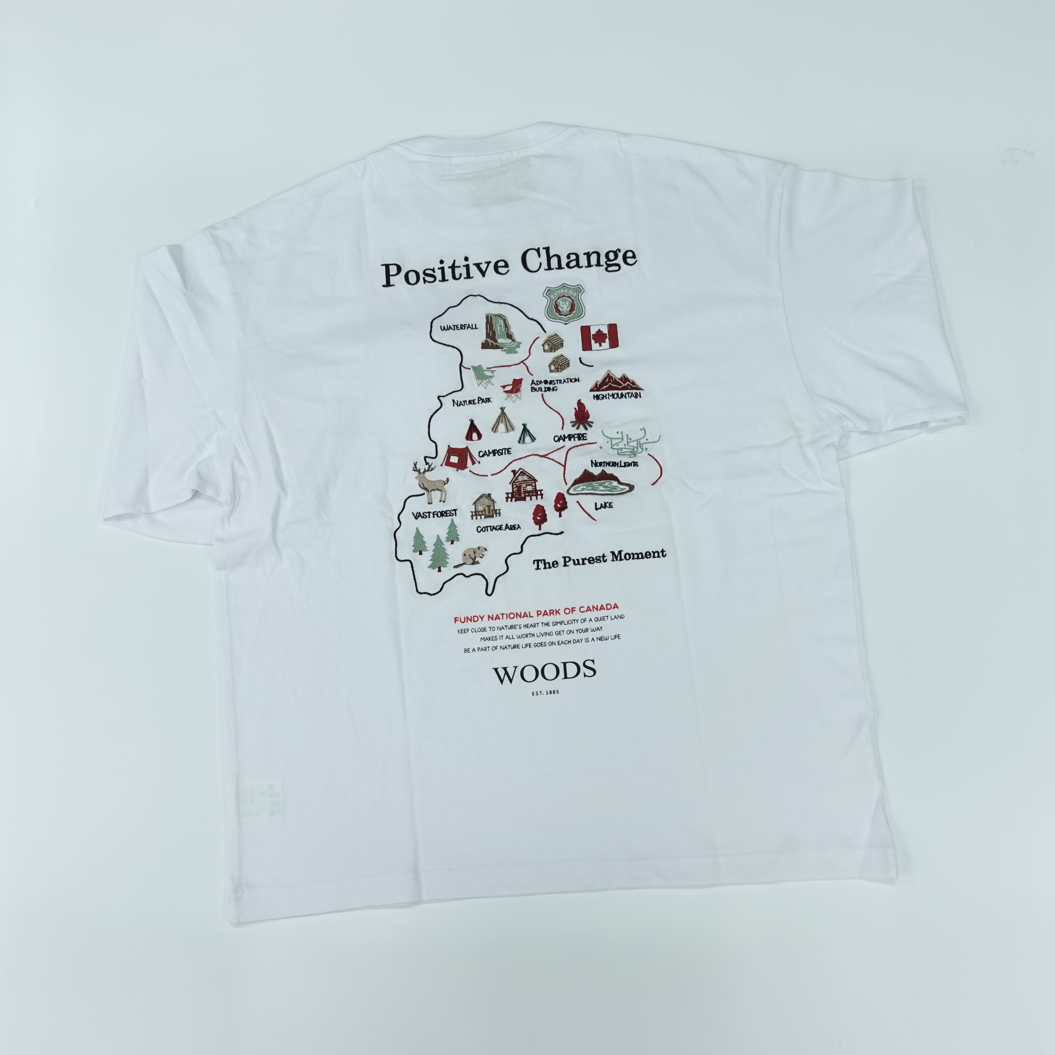 Woods Canada JP Embroidery Map Logo L/S Tee