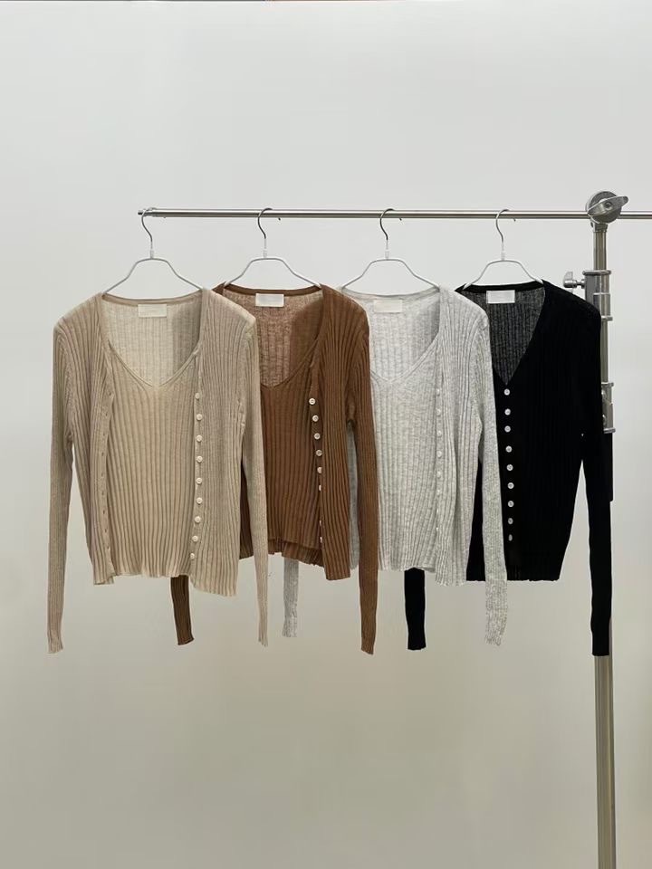 SEPT2348 假兩件疏織上衣