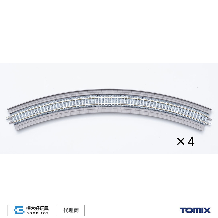 TOMIX 1875 高架橋付PC彎軌 HC391-45-PC(F) (4入) 水泥枕