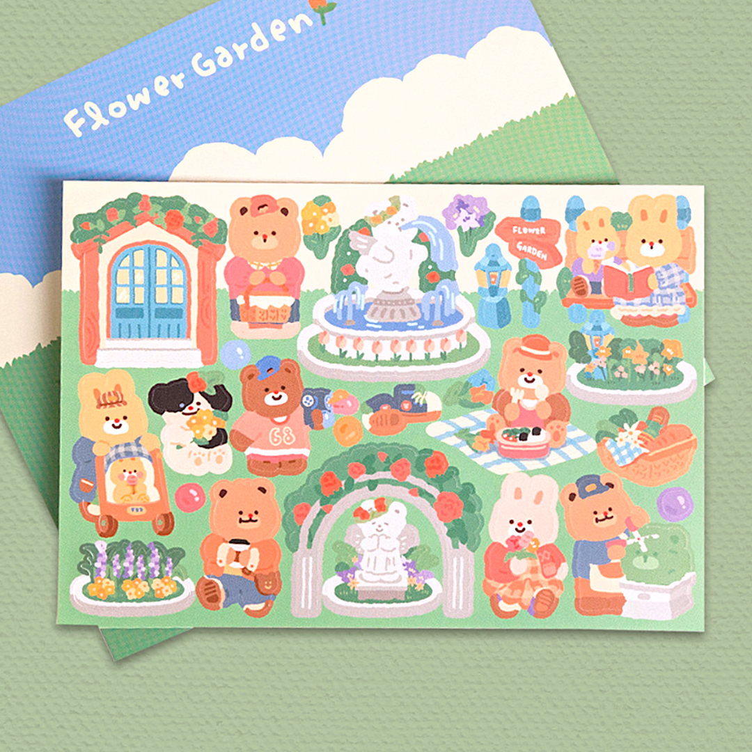 Khakiz Sticker－Flower Garden (Korean Stationery Brand)