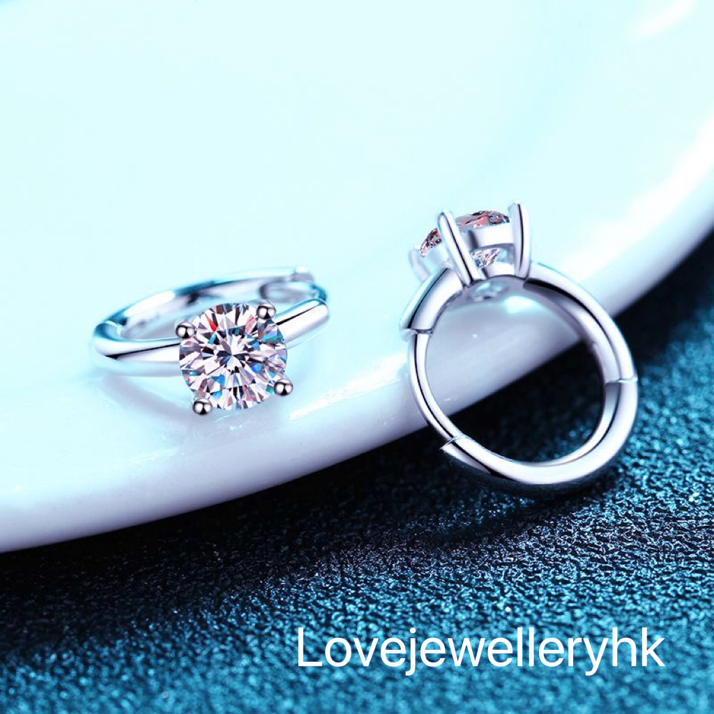 莫桑鑽圈形耳環   E1C039