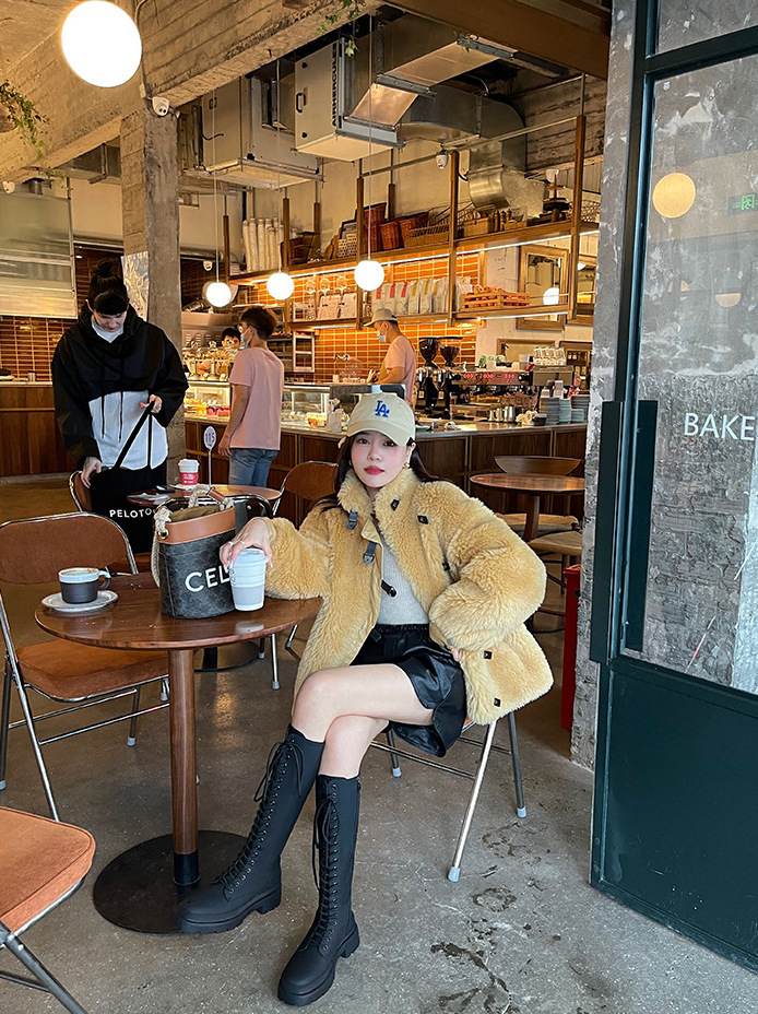 英倫款 圓頭厚底防水靴/雨靴(35-40)(黑/軍綠)