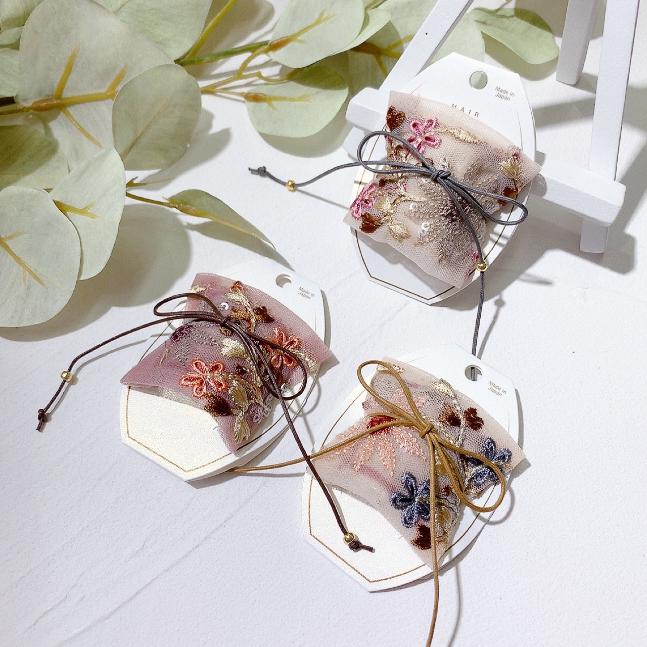 [日本制]刺繡花髮圈扣連繩 (網站限定優惠)