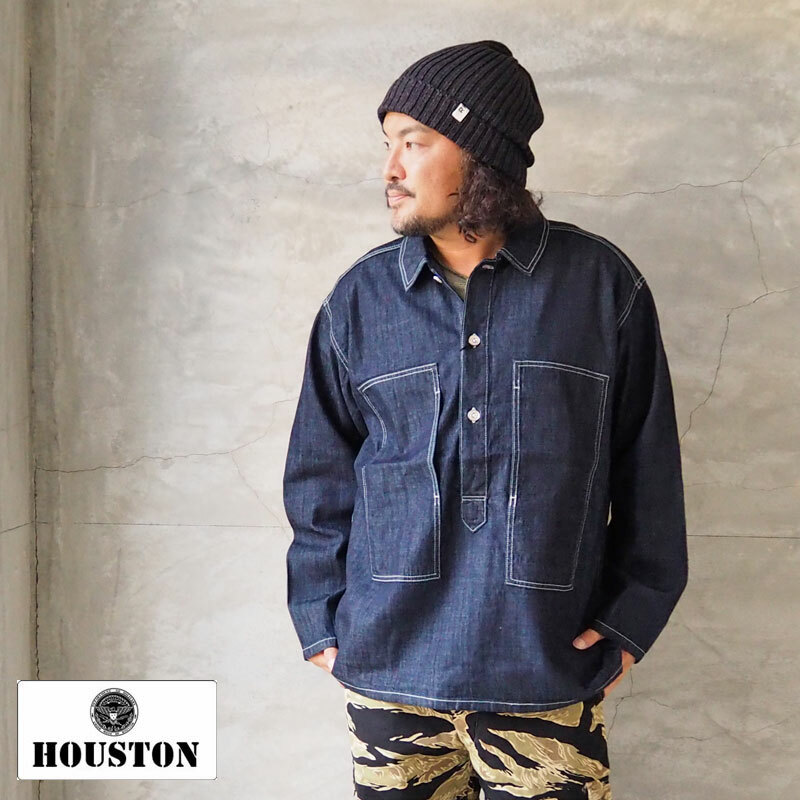 HOUSTON - USA COTTON DENIM PULLOVER SHIRT / VINTAGE