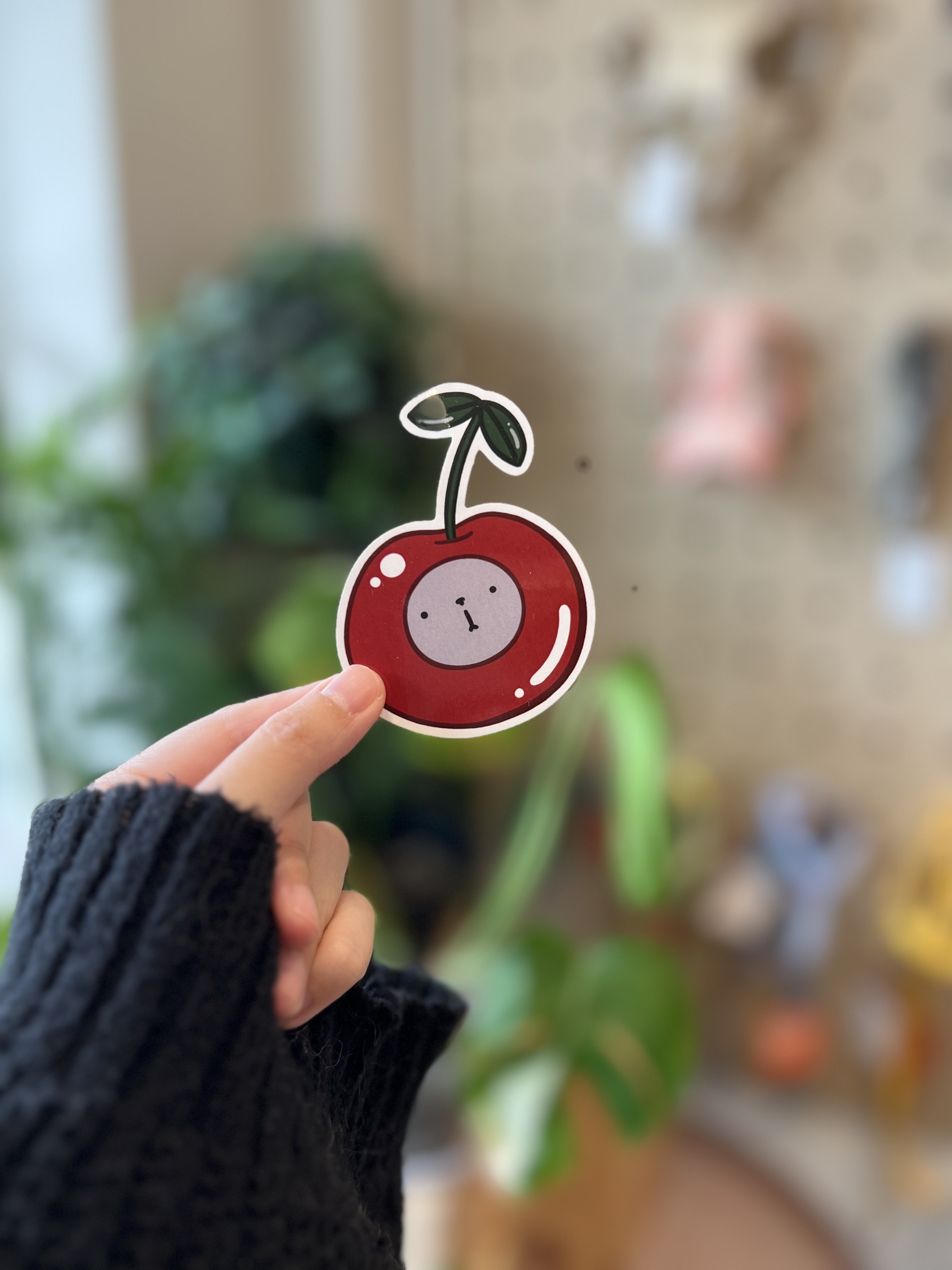 Cherry Glossy Die-cut Sticker