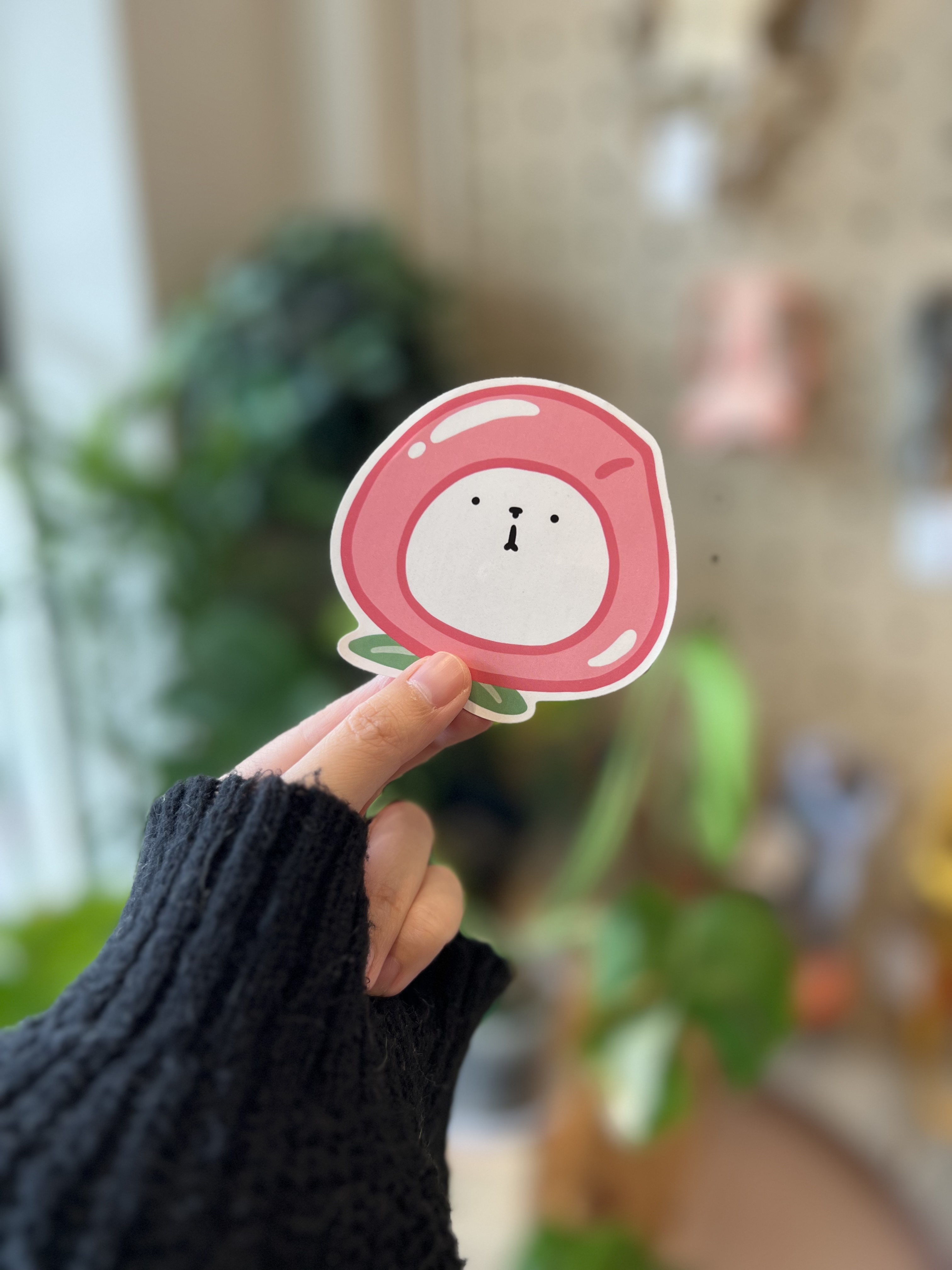Peach Glossy Die-cut Sticker