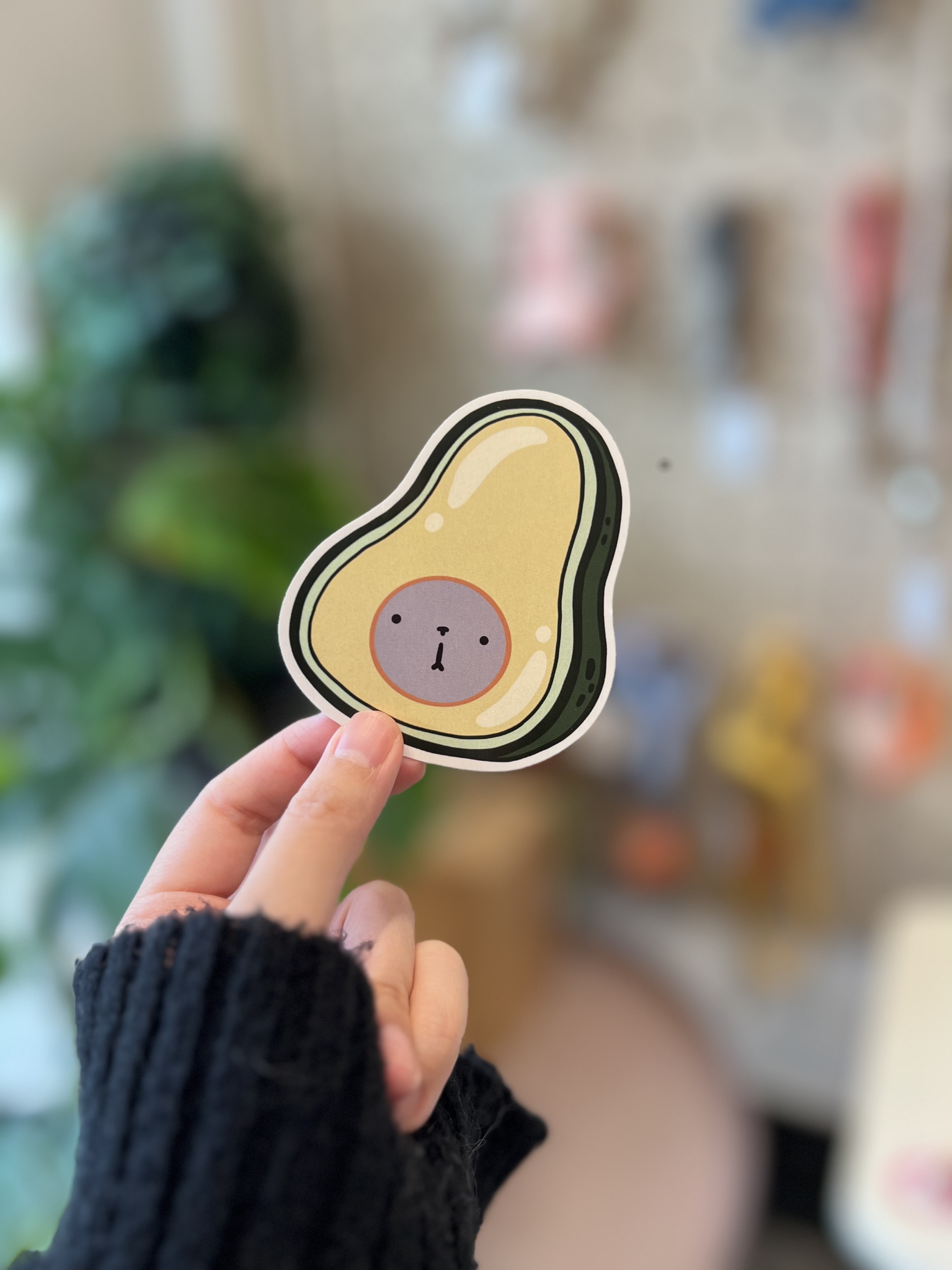Avocado Glossy Die-cut Sticker